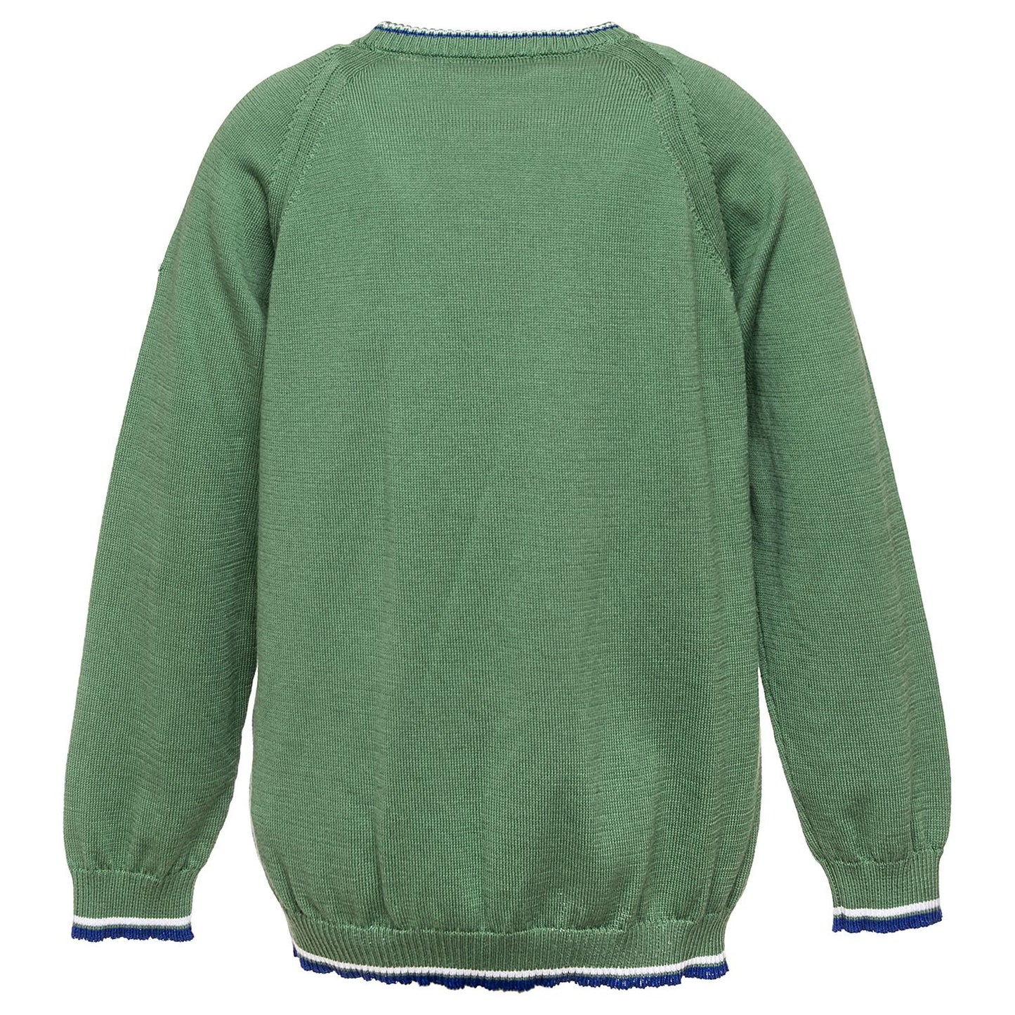 Cotton sweater with colored profiles