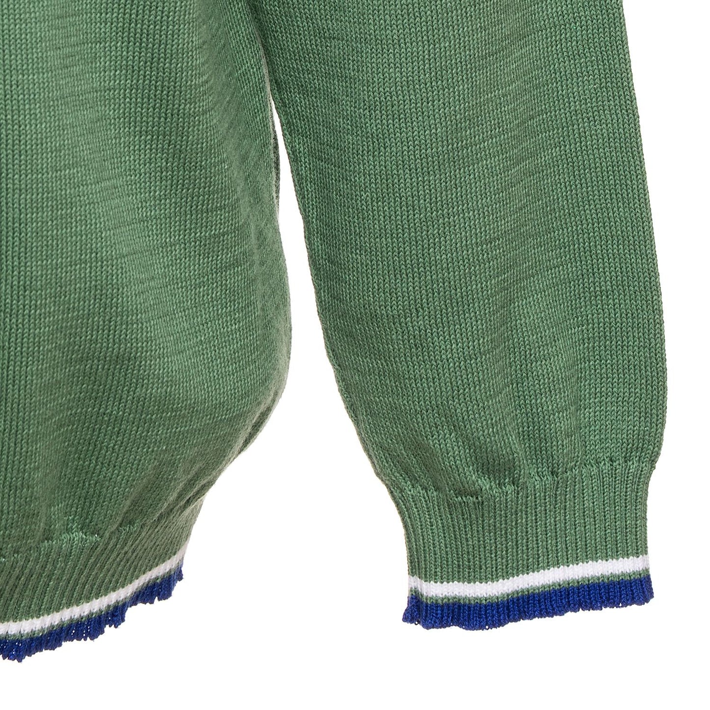 Cotton sweater with colored profiles