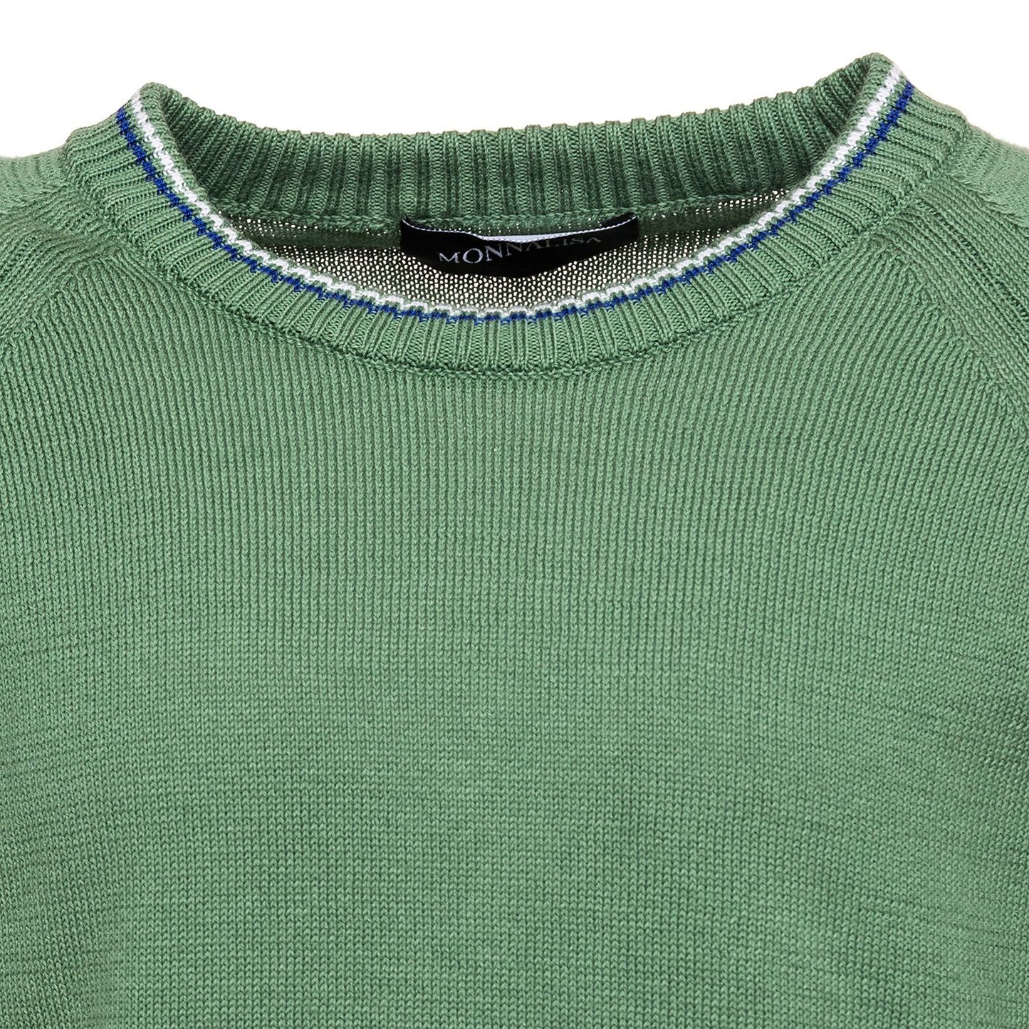 Cotton sweater with colored profiles