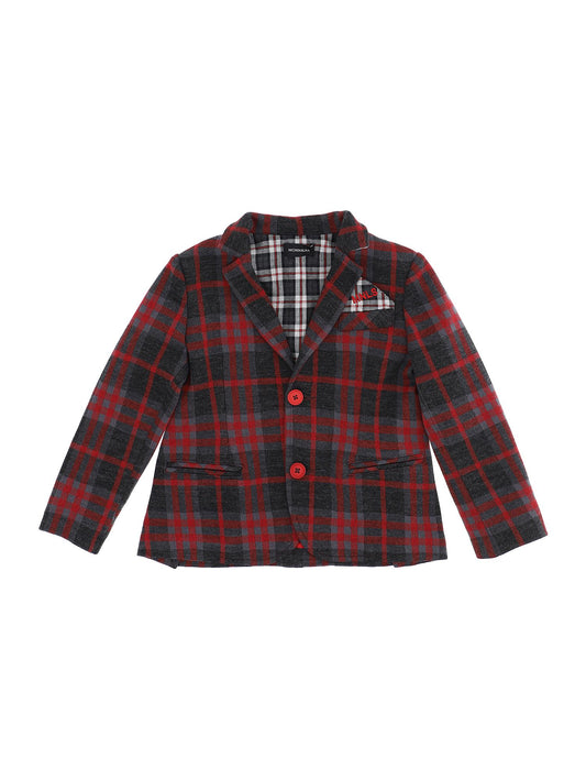 Checked knitted fabric jacket