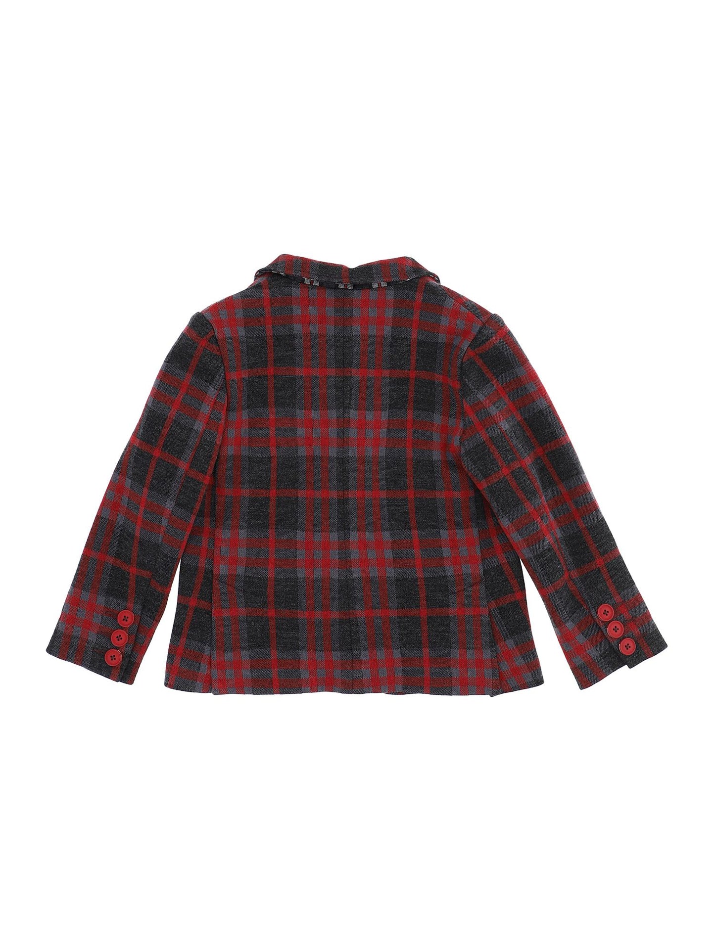 Checked knitted fabric jacket