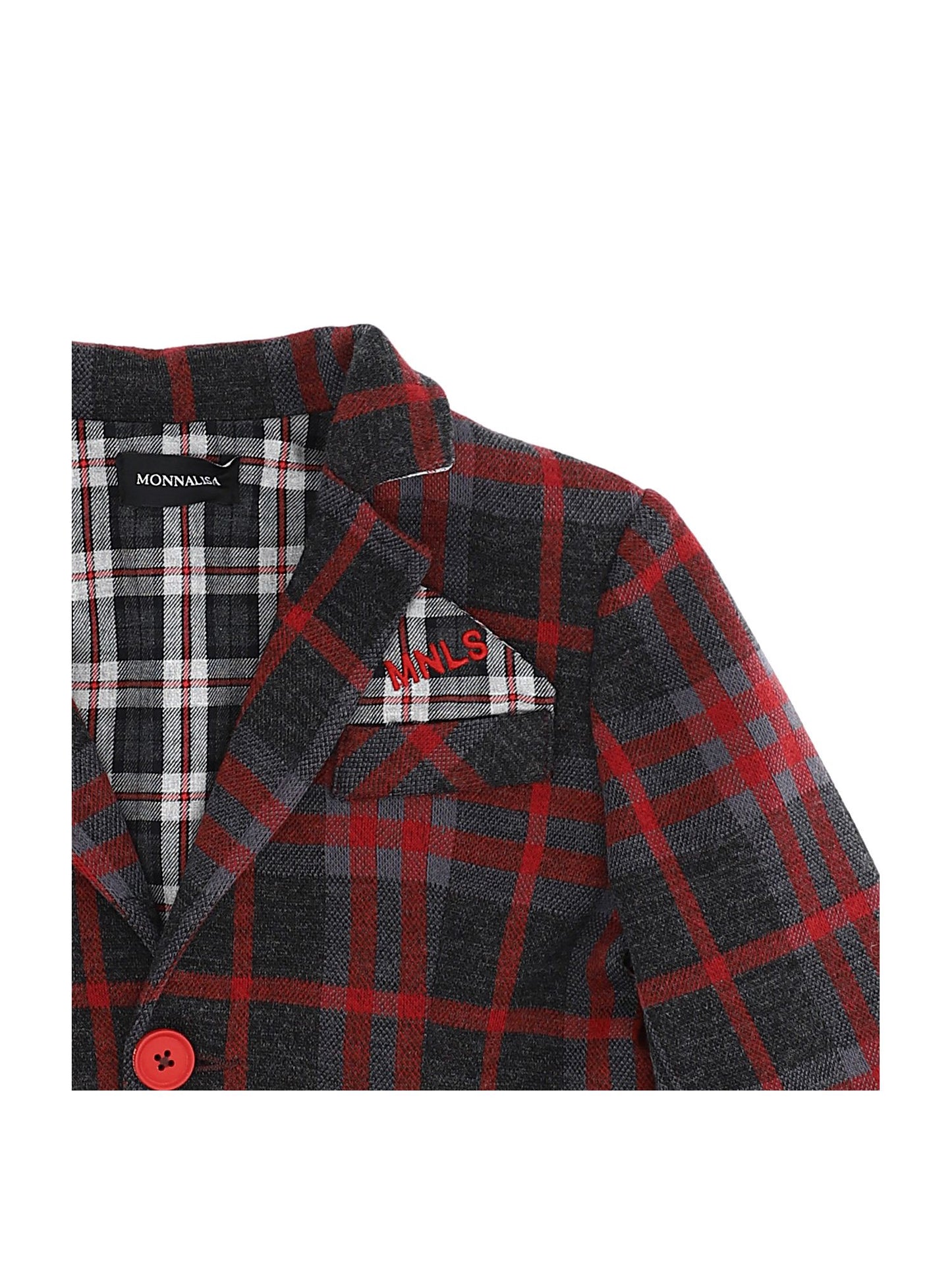 Checked knitted fabric jacket