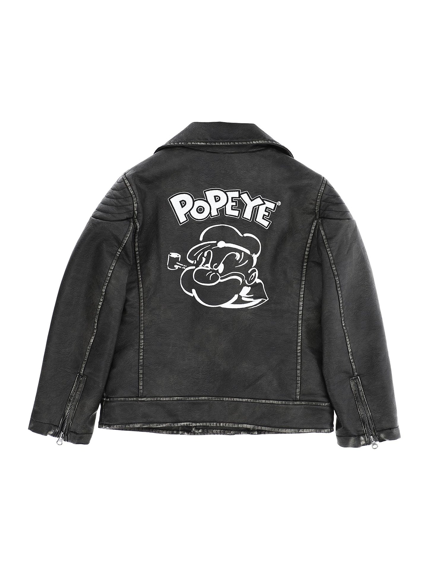 Coated fabric jacket with a used effect