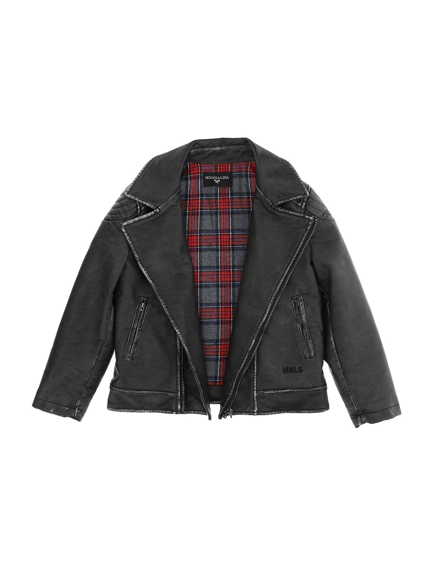 Coated fabric jacket with a used effect