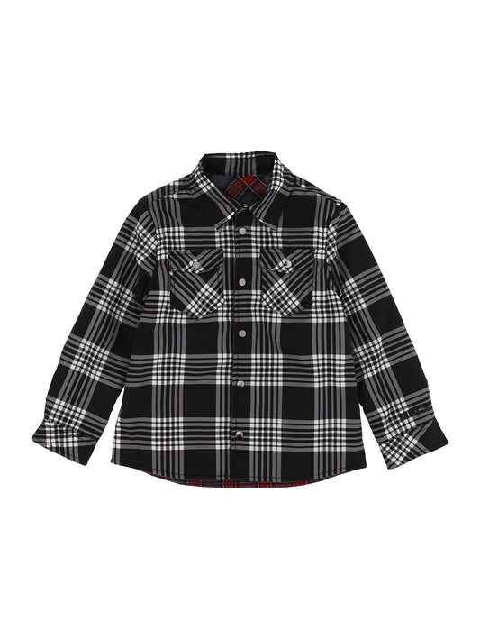 Checked padded technical fabric shirt