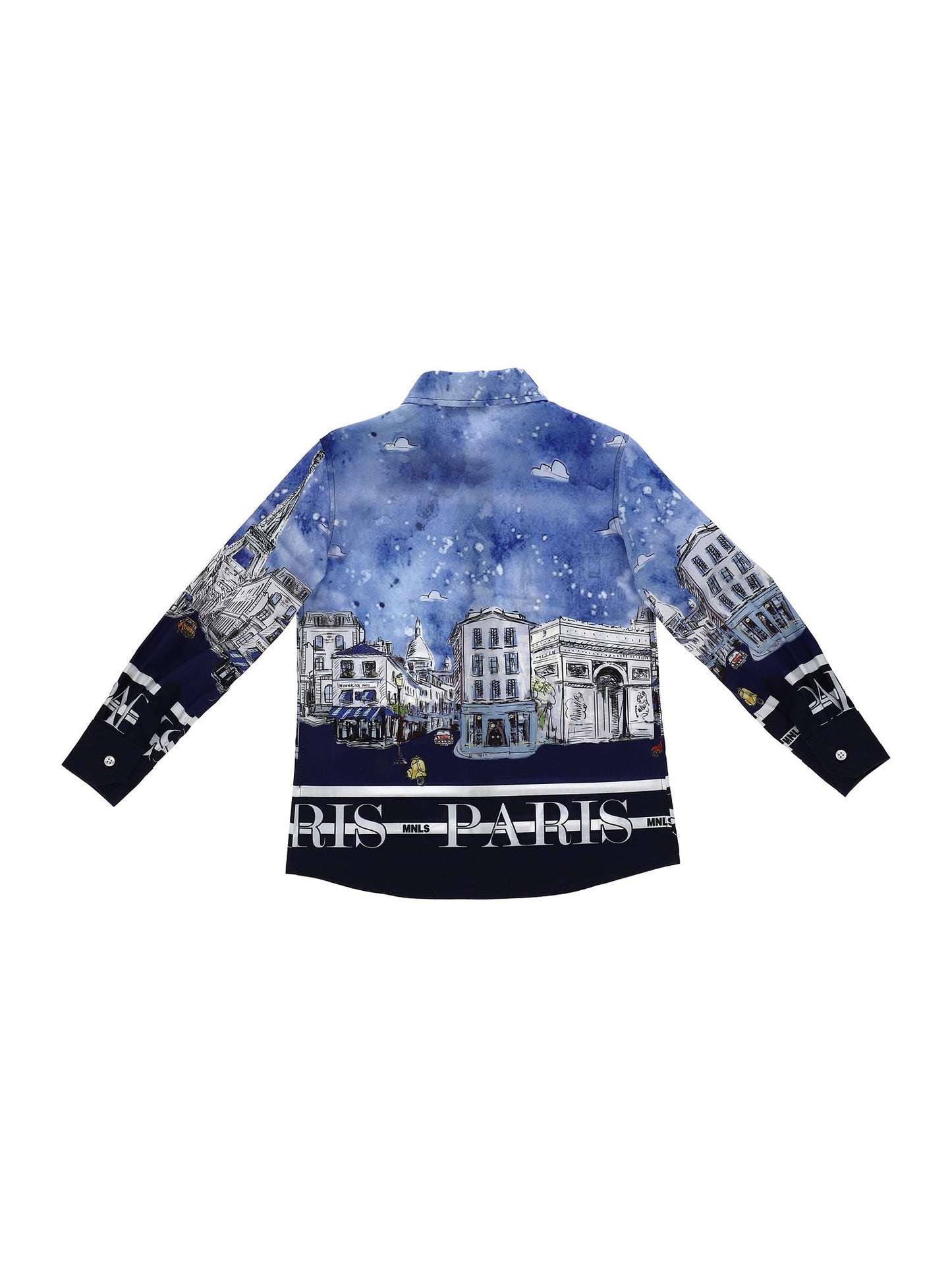 Paris print poplin shirt