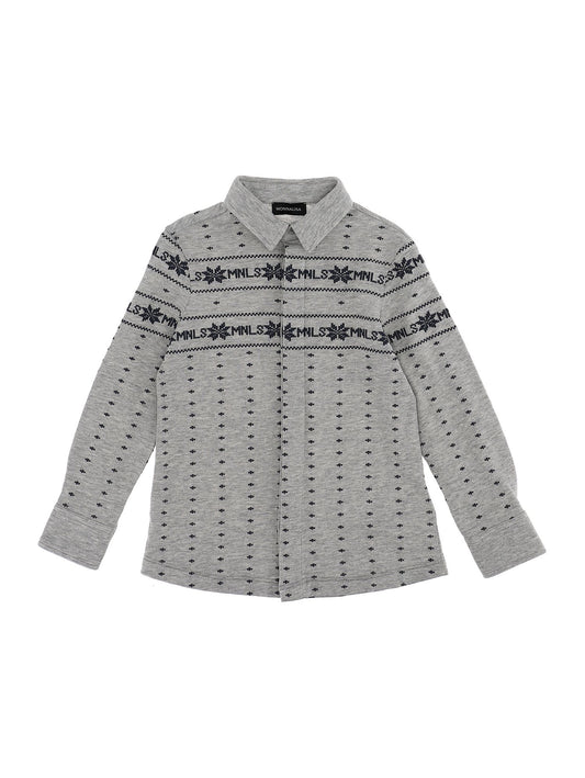 Mountain print piquet shirt