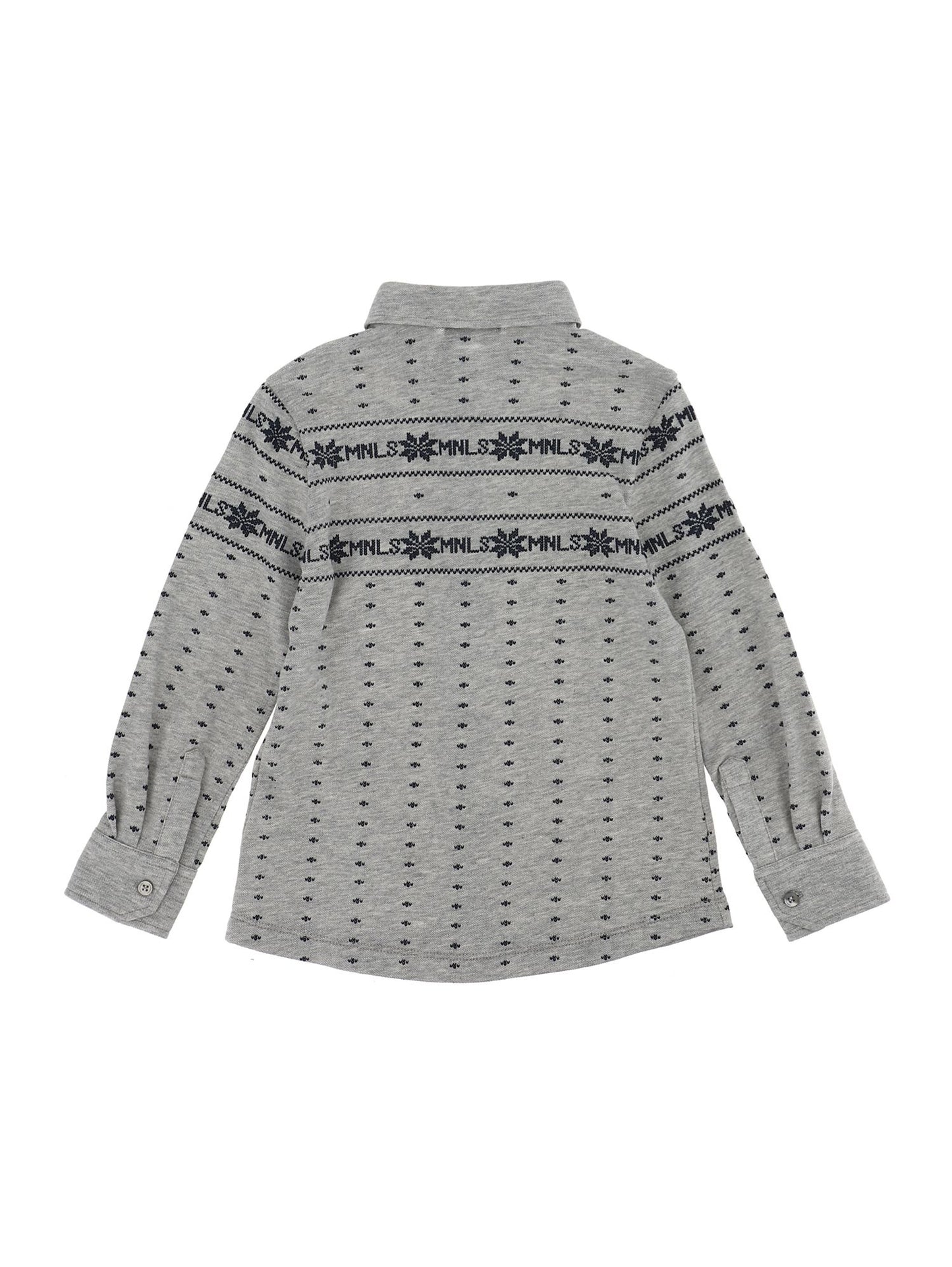 Mountain print piquet shirt