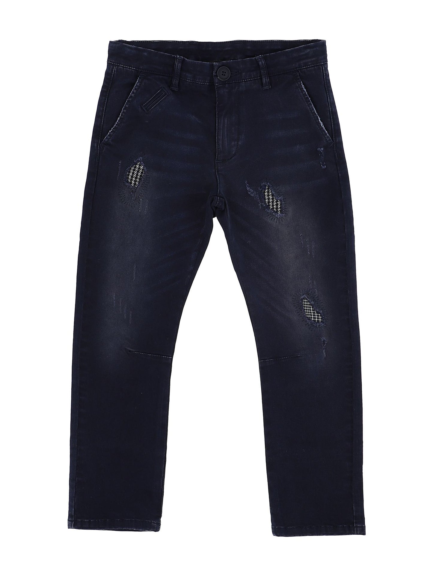 Used patch moleskin trousers