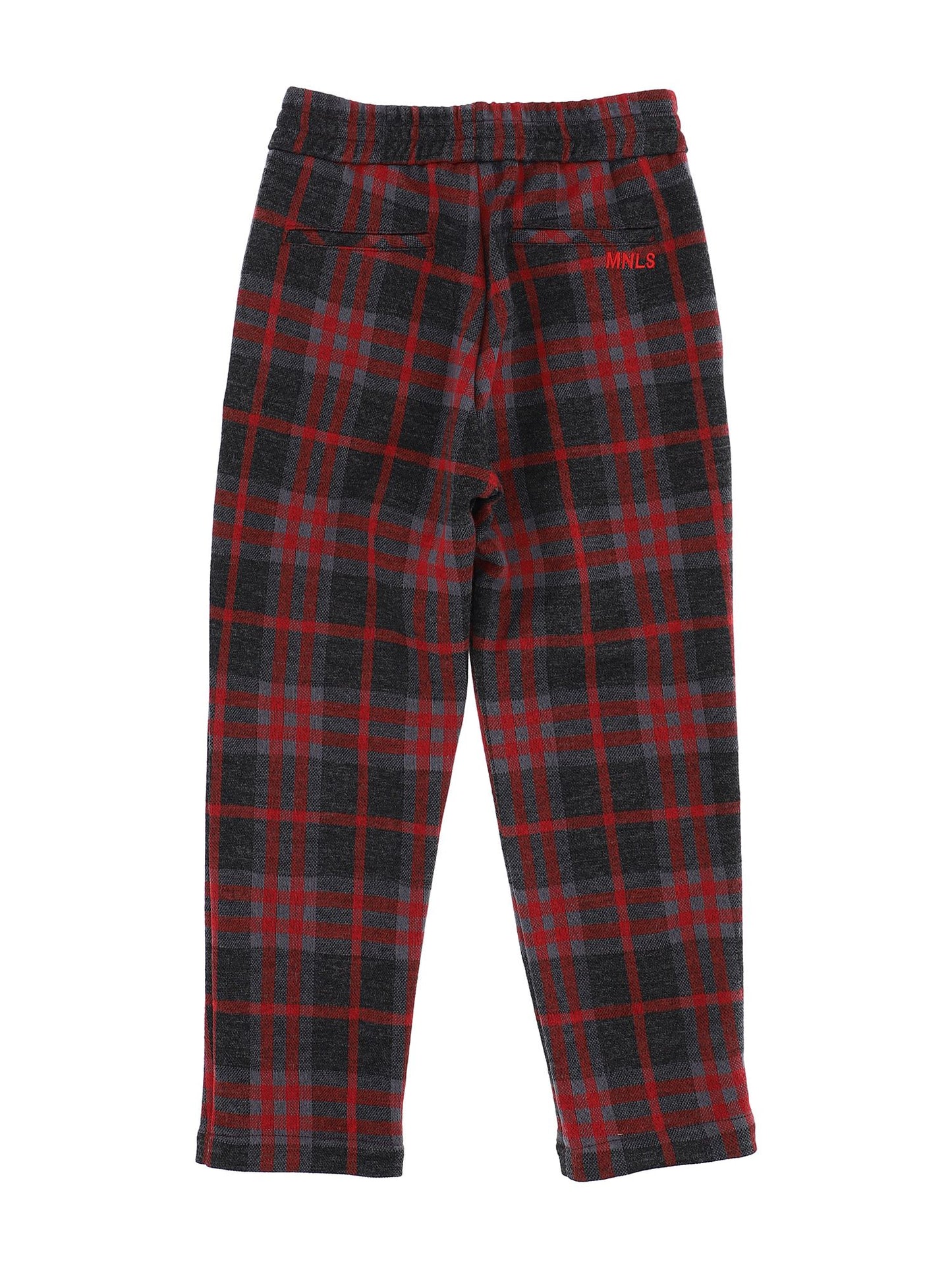 Knitted check trousers