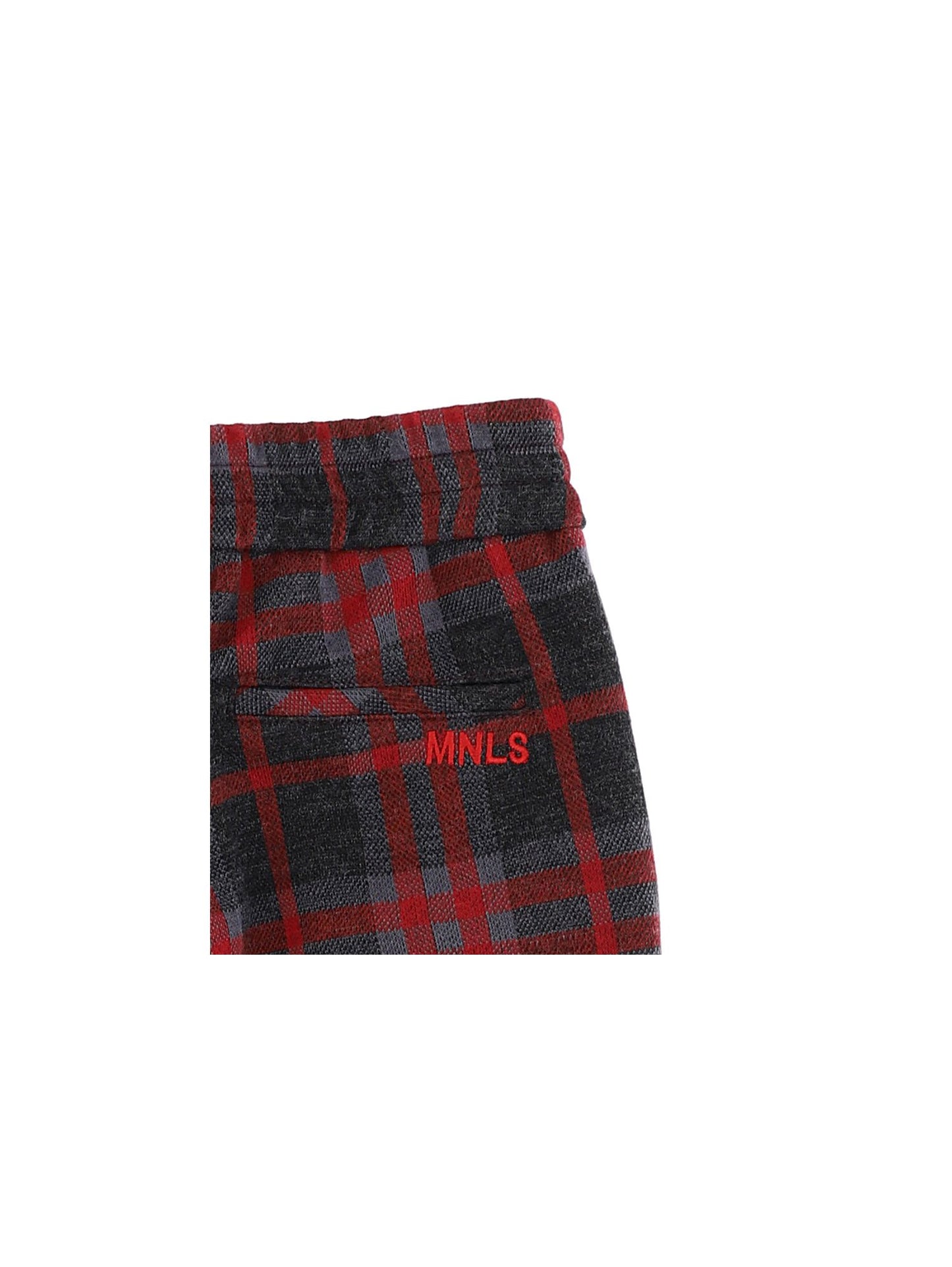 Knitted check trousers
