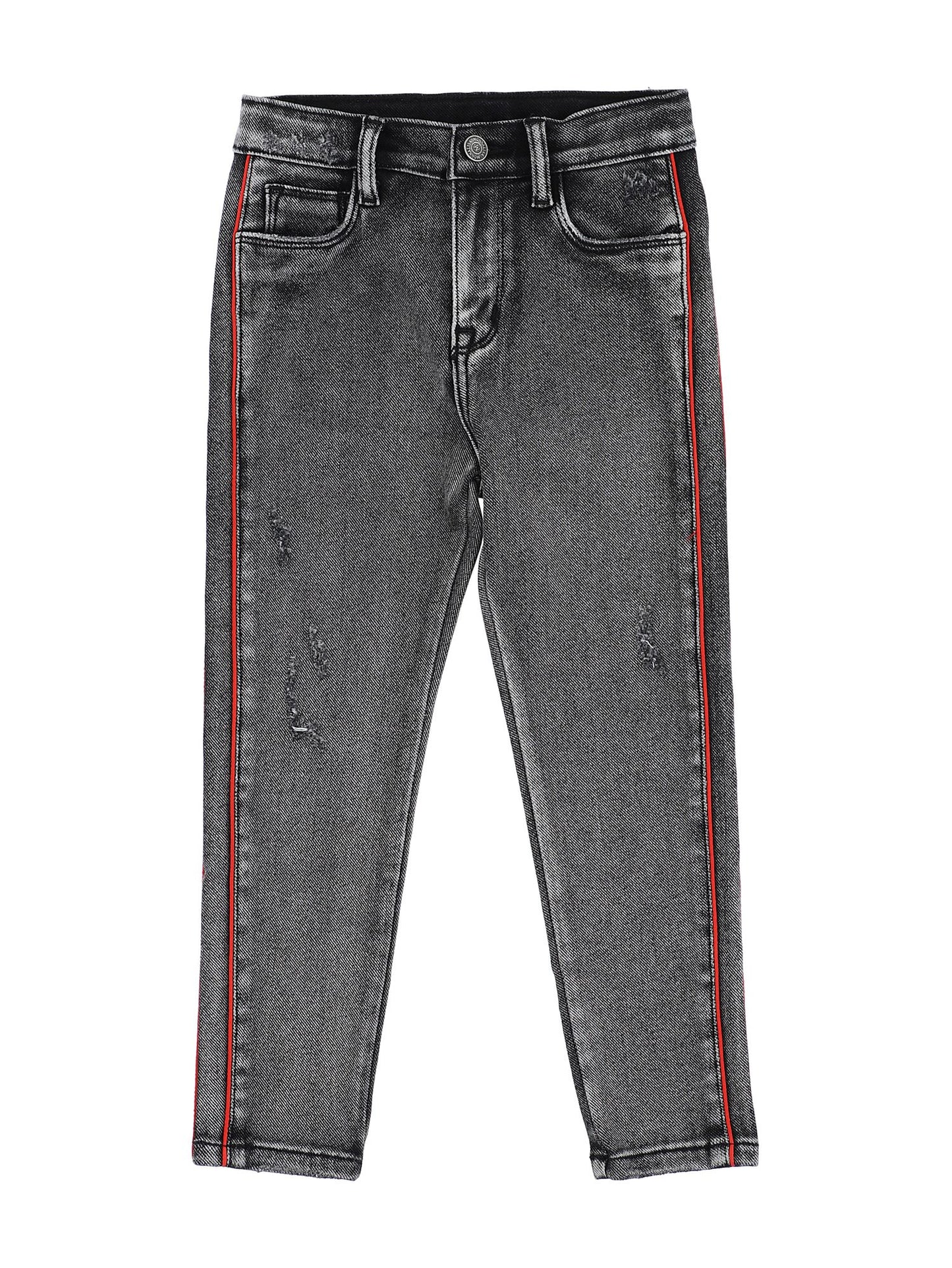 Denim effect sweatpants with profiles