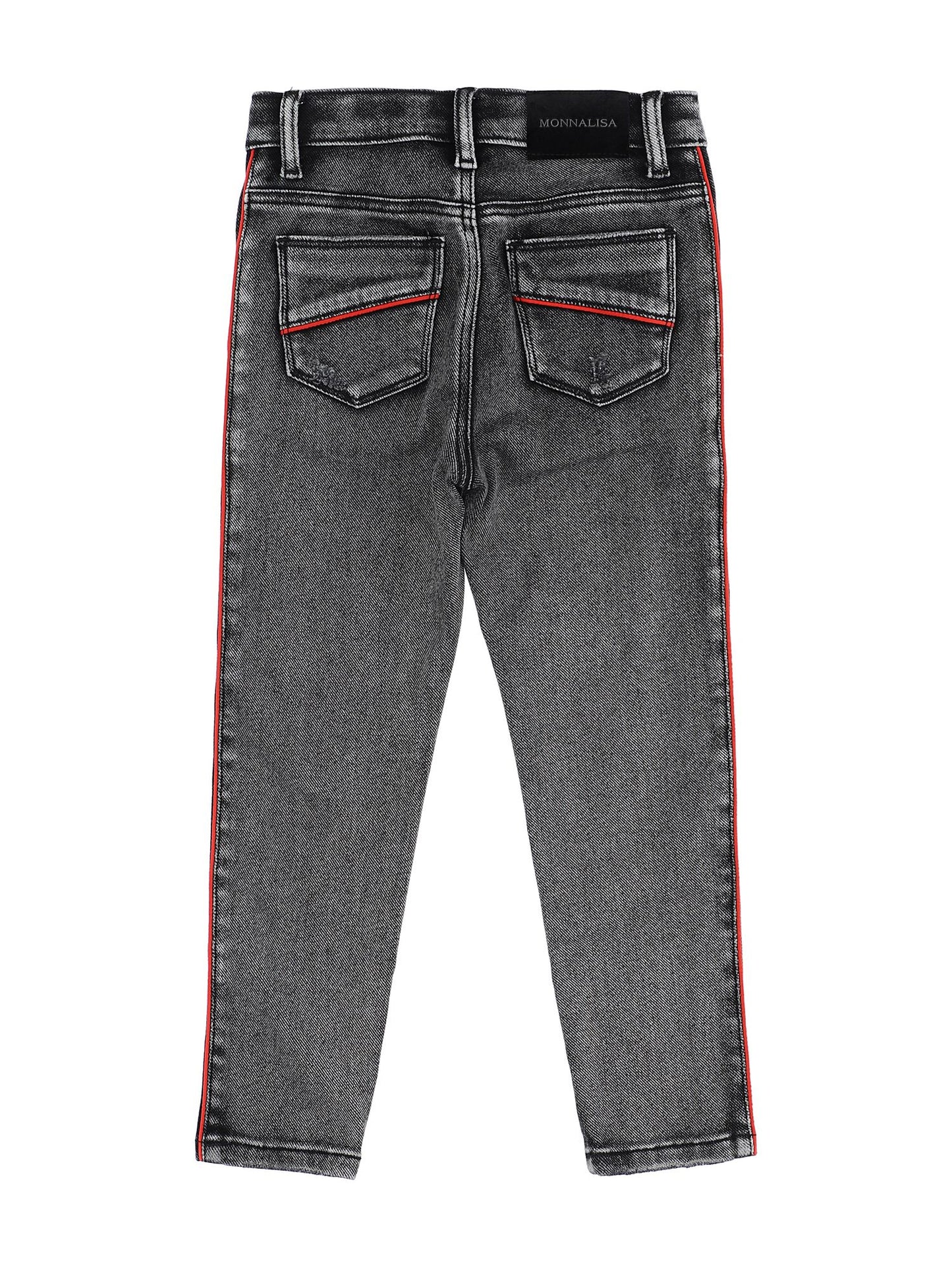 Denim effect sweatpants with profiles