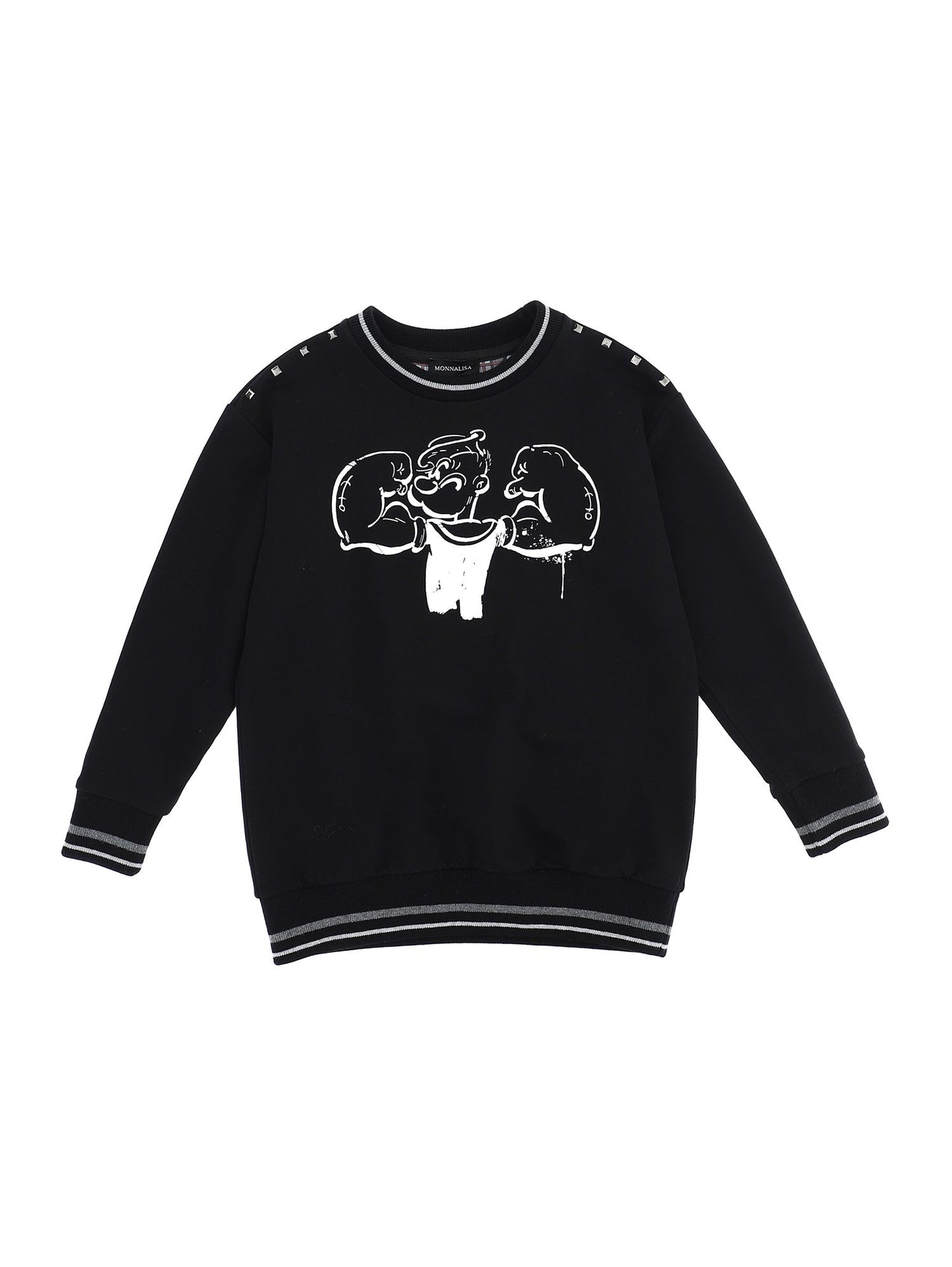 Cotton sweatshirt with ink-effect print