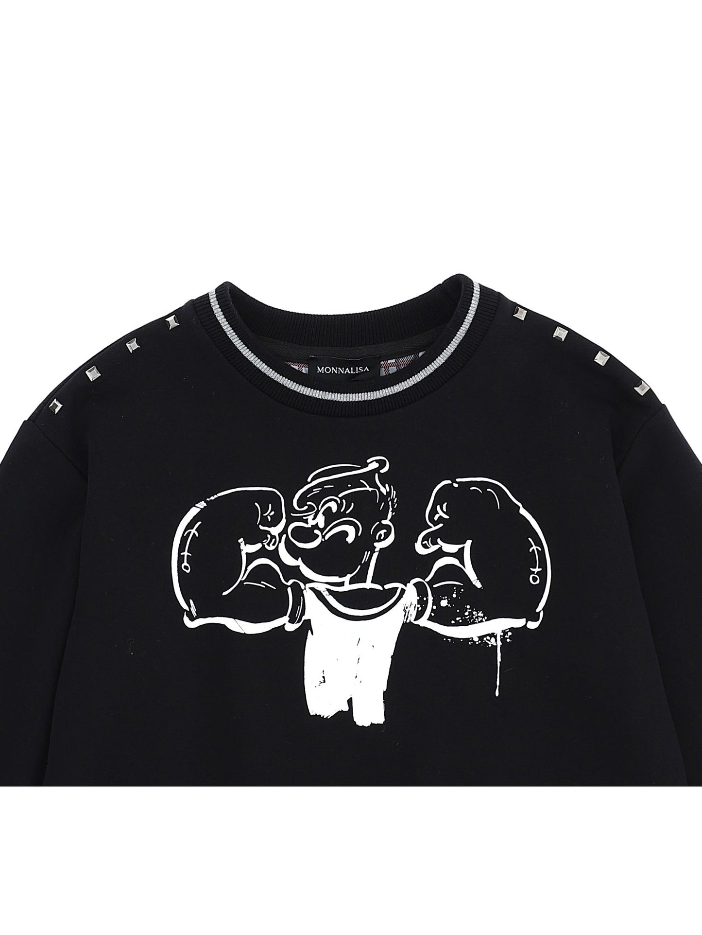 Cotton sweatshirt with ink-effect print