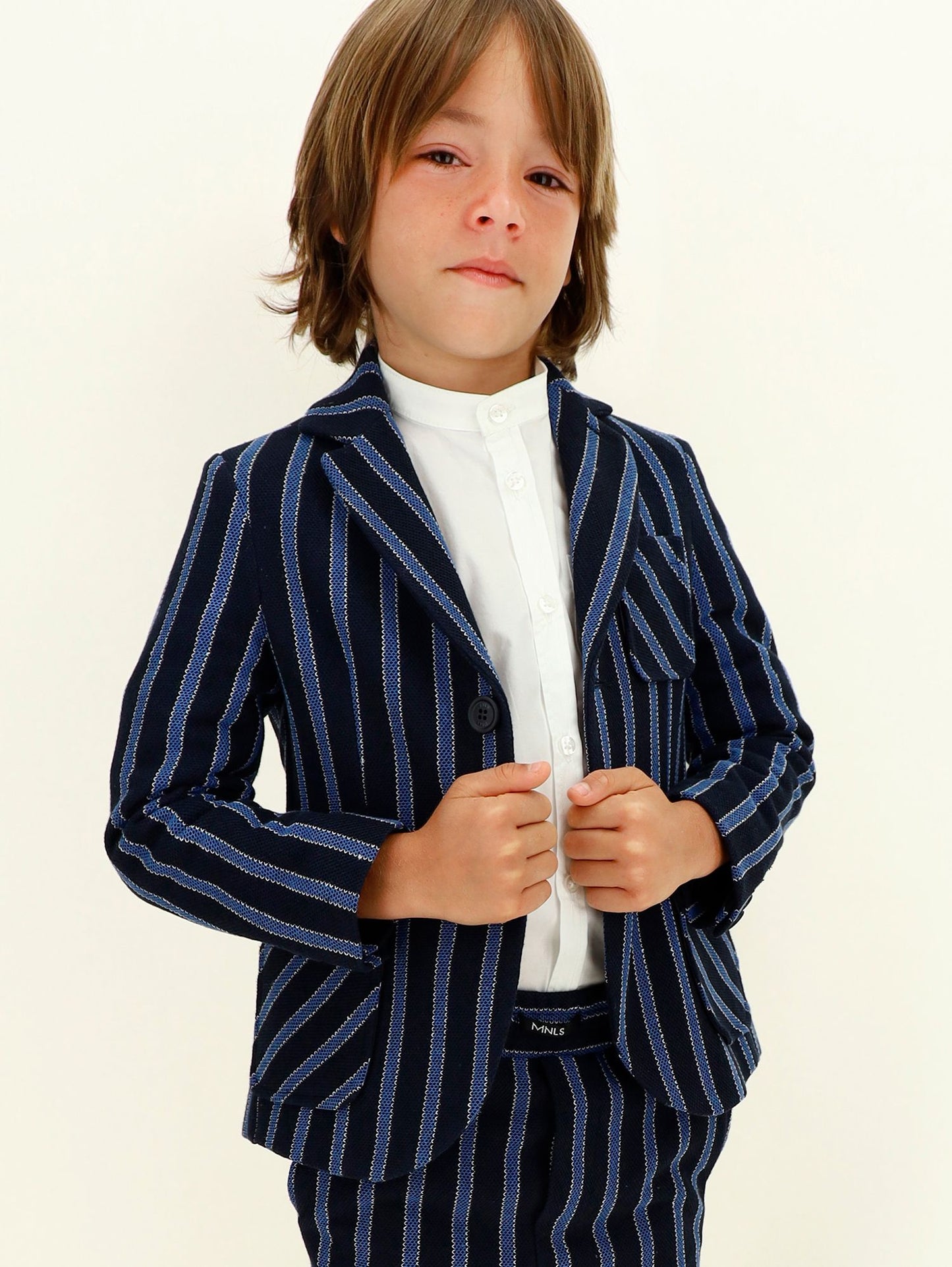 Striped pique jacket