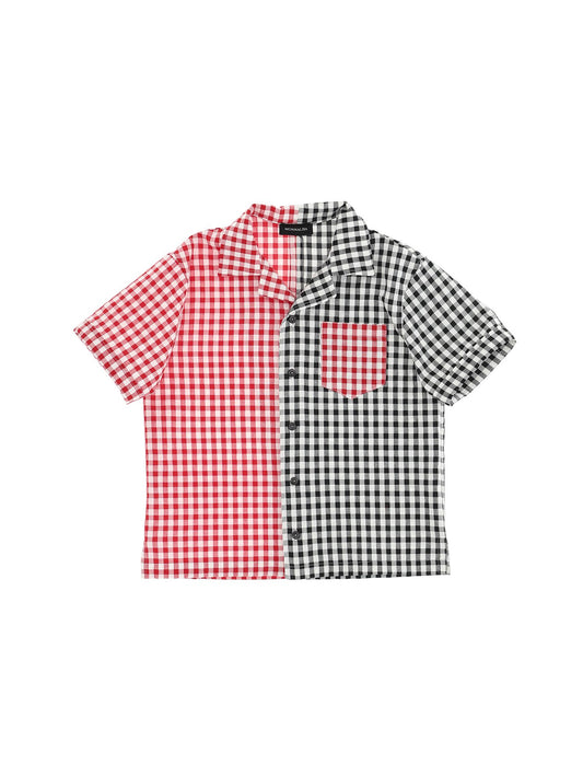 Two-tone gingham shirt