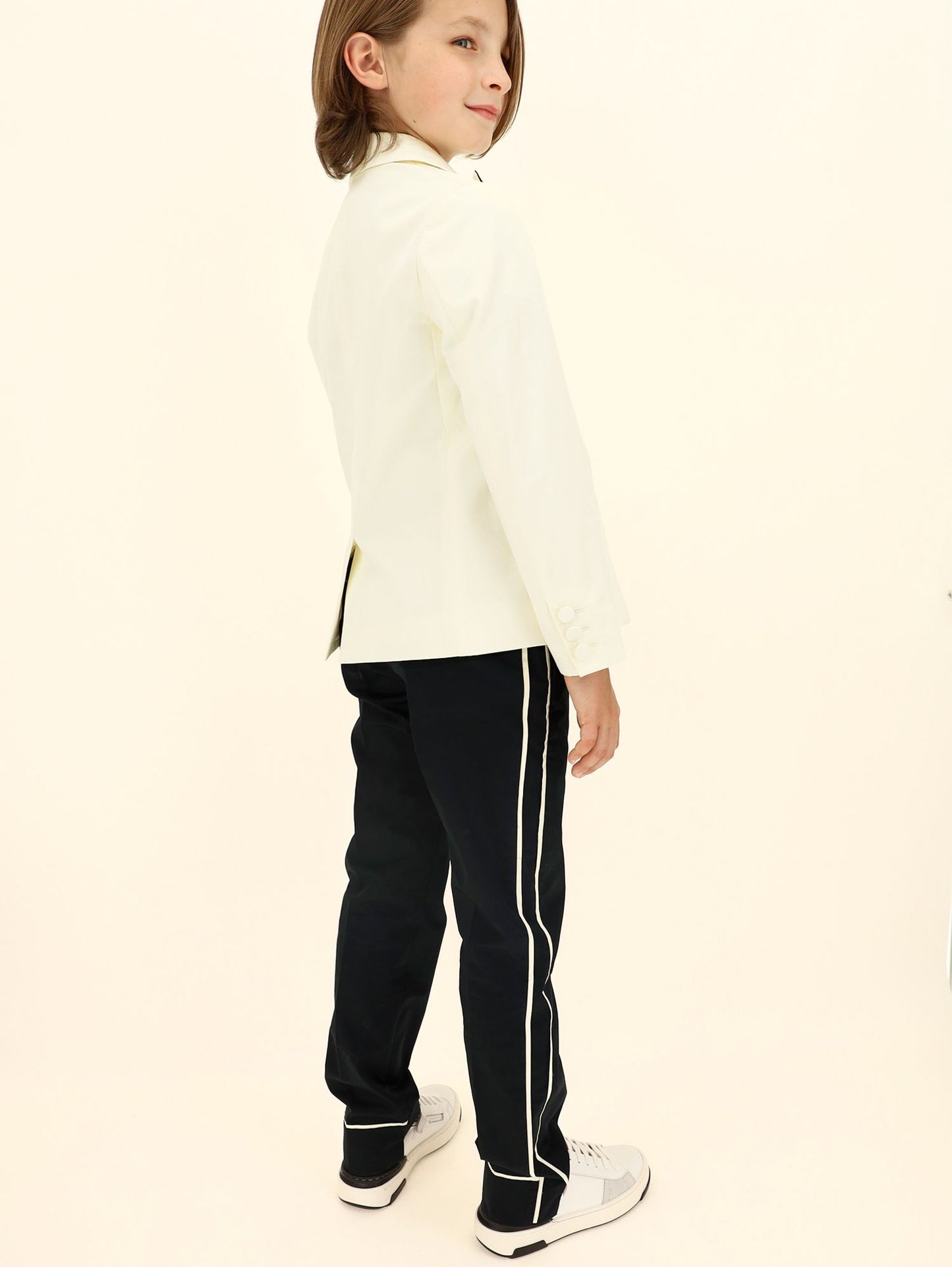 Satin trousers with bands