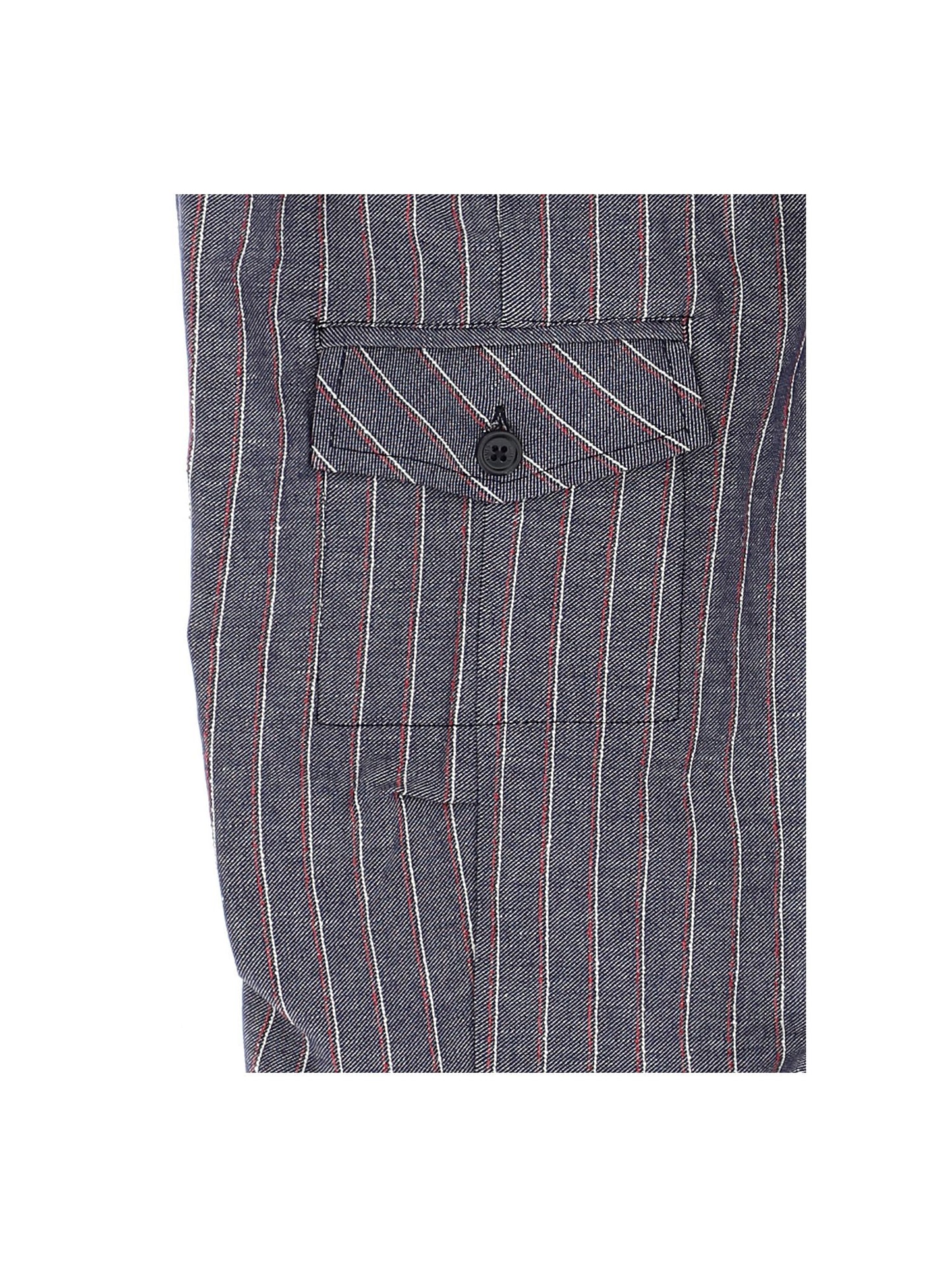 Pinstriped denim trousers