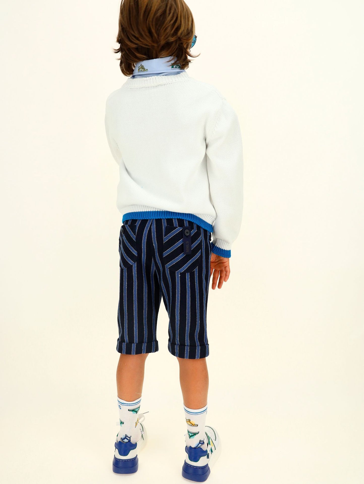 Striped piquet Bermuda shorts