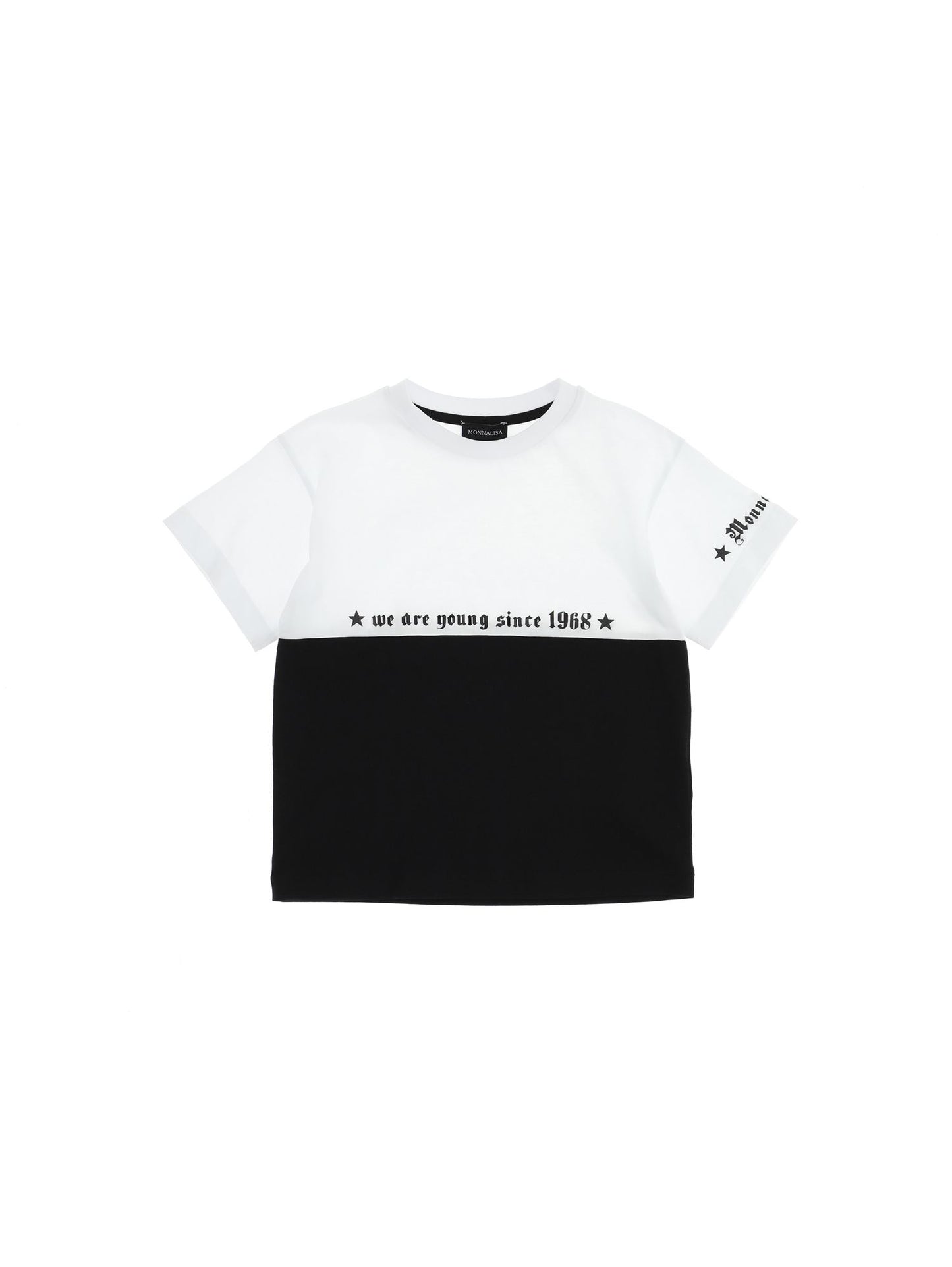 Two-tone jersey T-shirt with logo