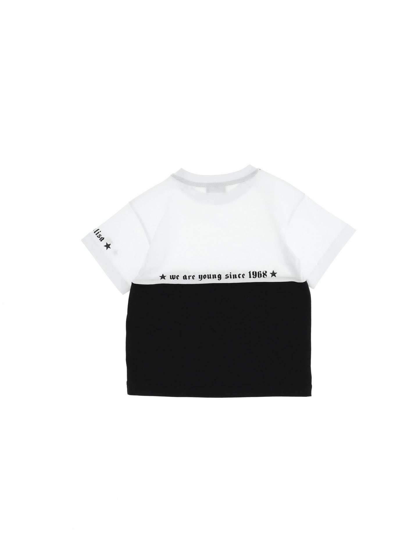 Two-tone jersey T-shirt with logo