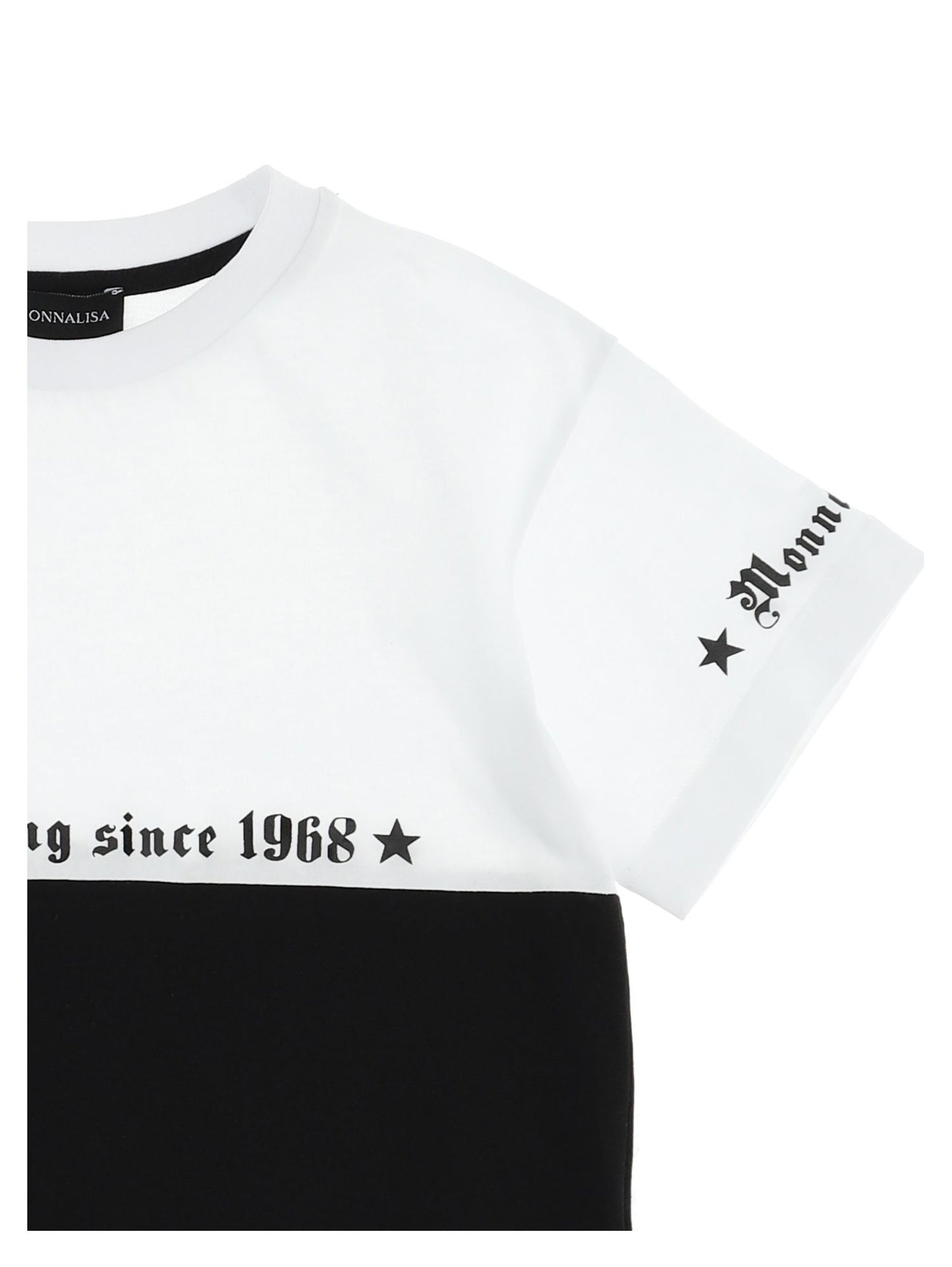 Two-tone jersey T-shirt with logo