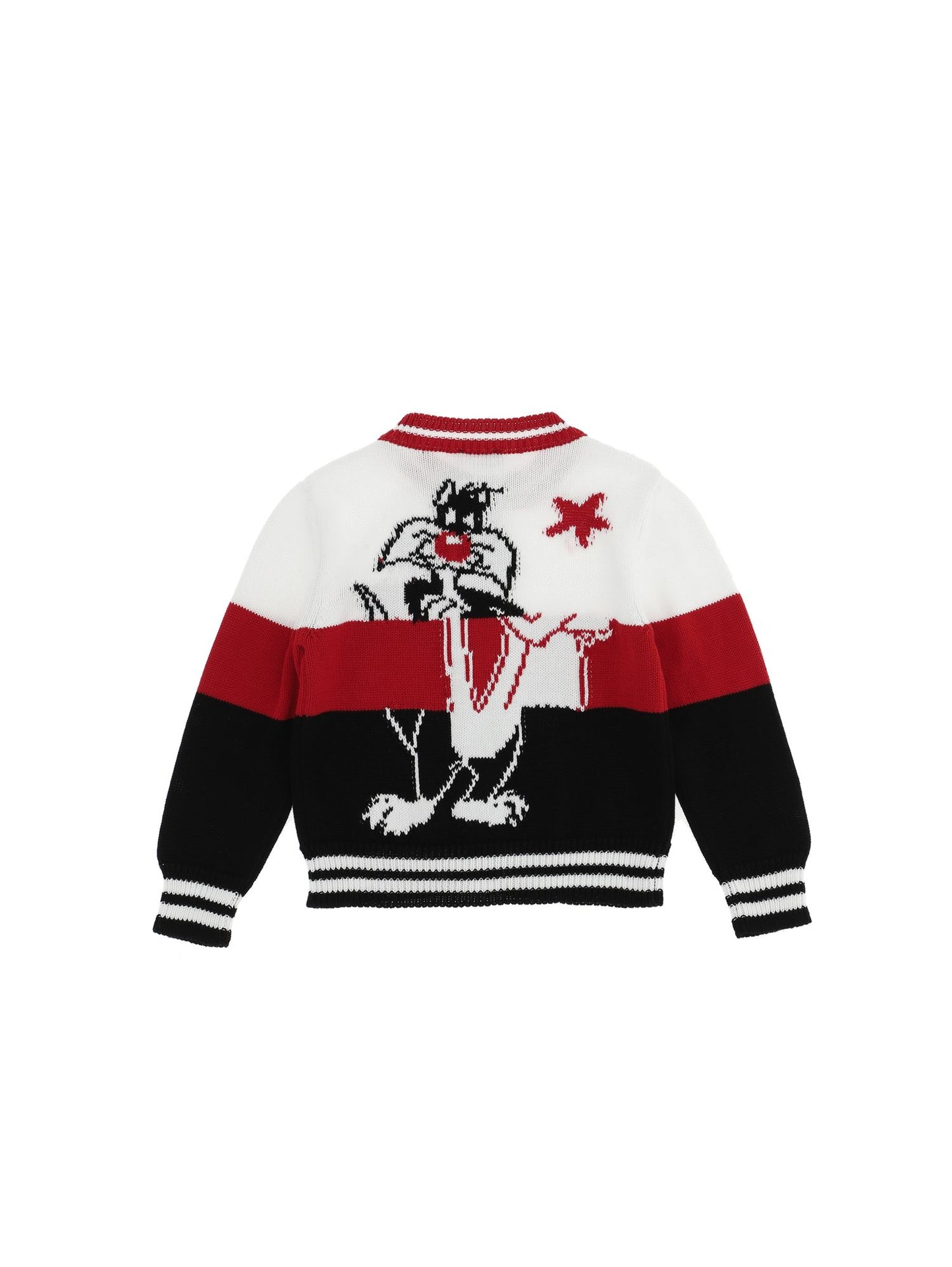 Sylvester the Cat cardigan with colored bands