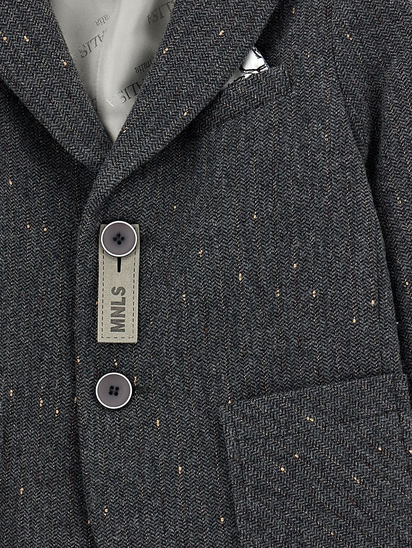 Two-button herringbone blazer