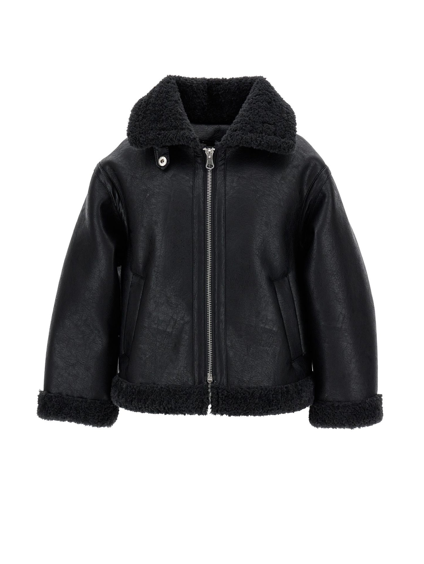 Plush aviator jacket