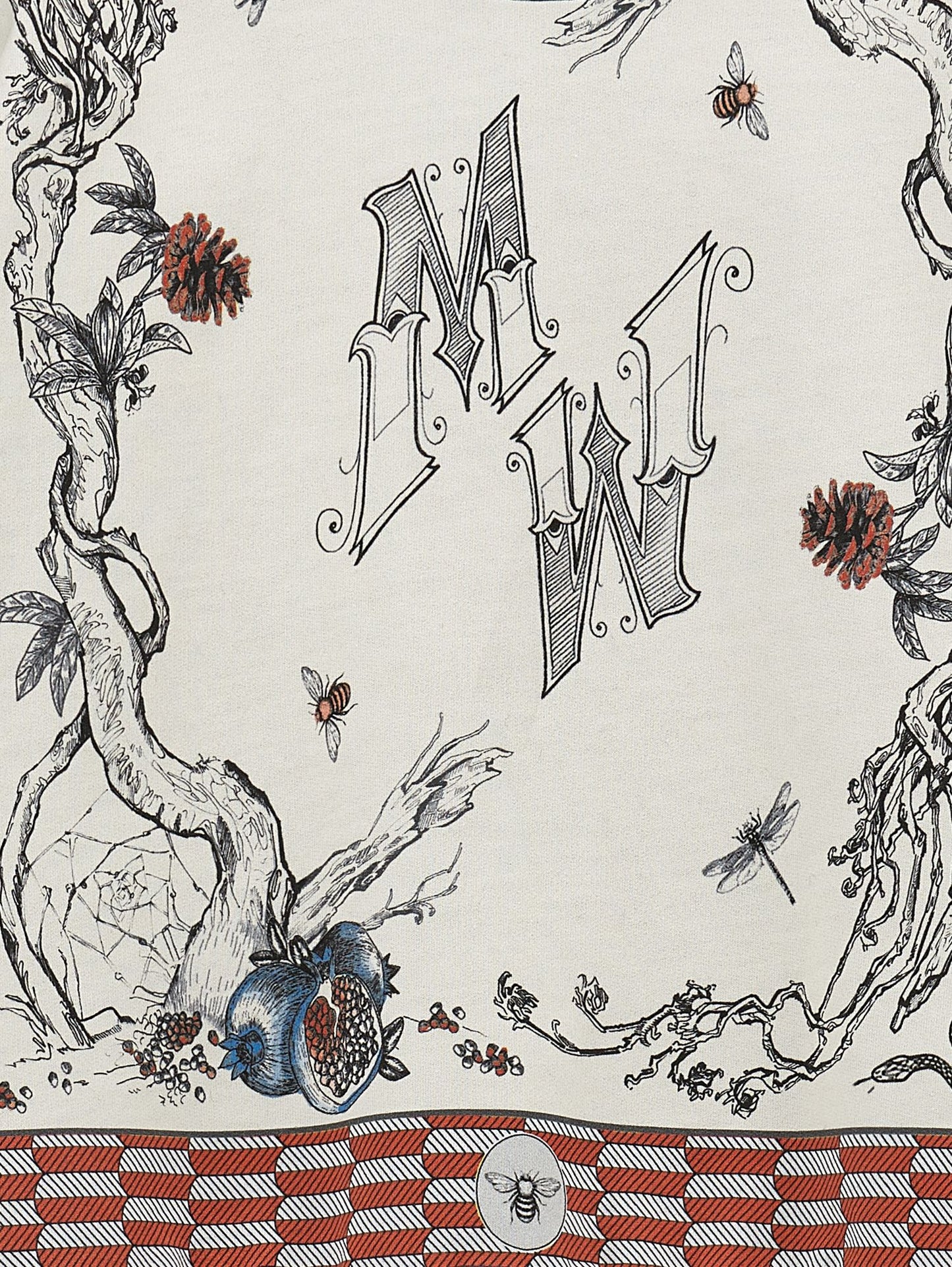 Scarf print cotton sweatshirt