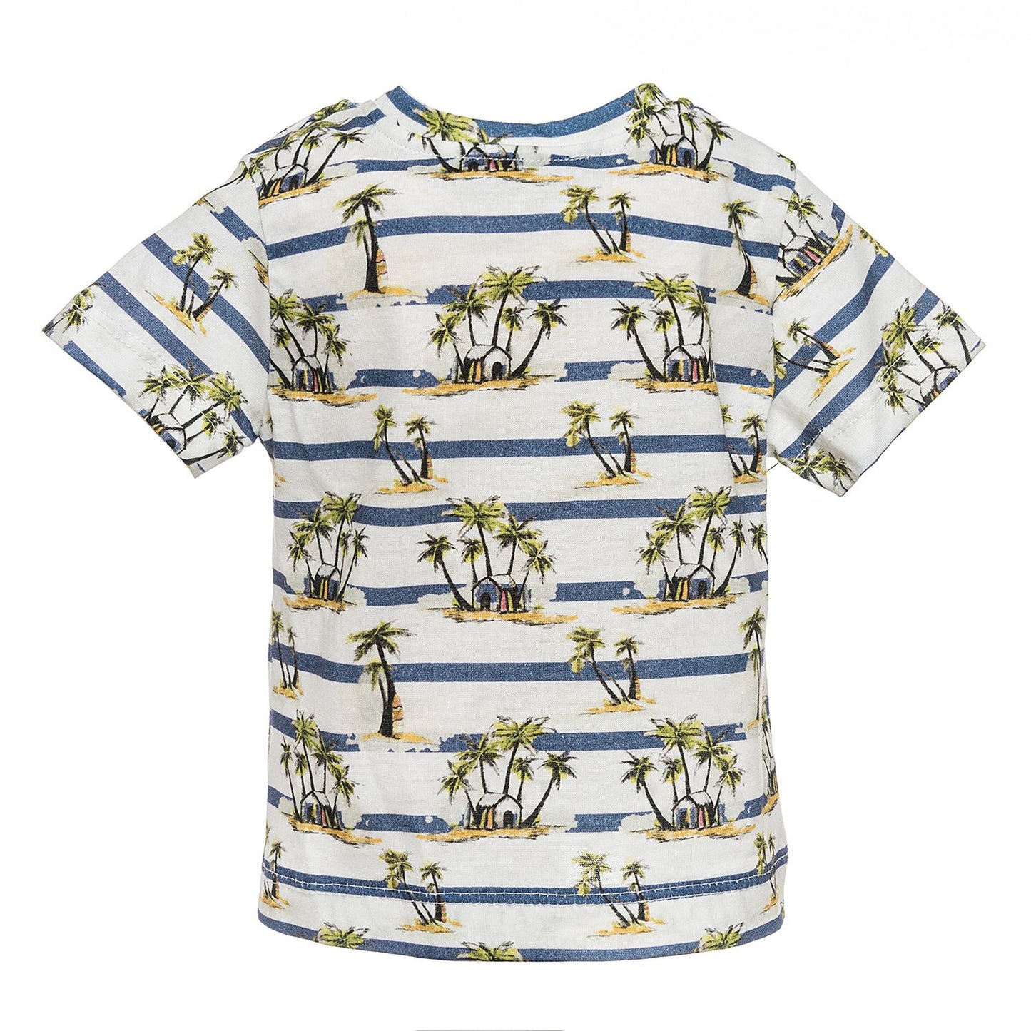 T-shirt cotone a righe palme