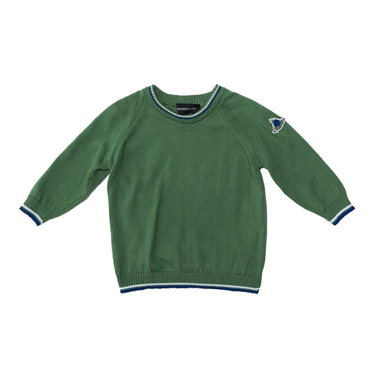 Cotton pullover with ribbed trim