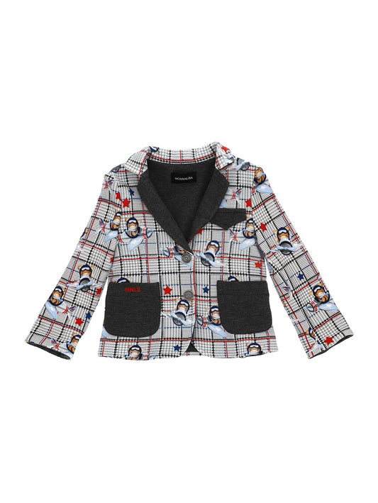 Checked aviator Milan stitch jacket