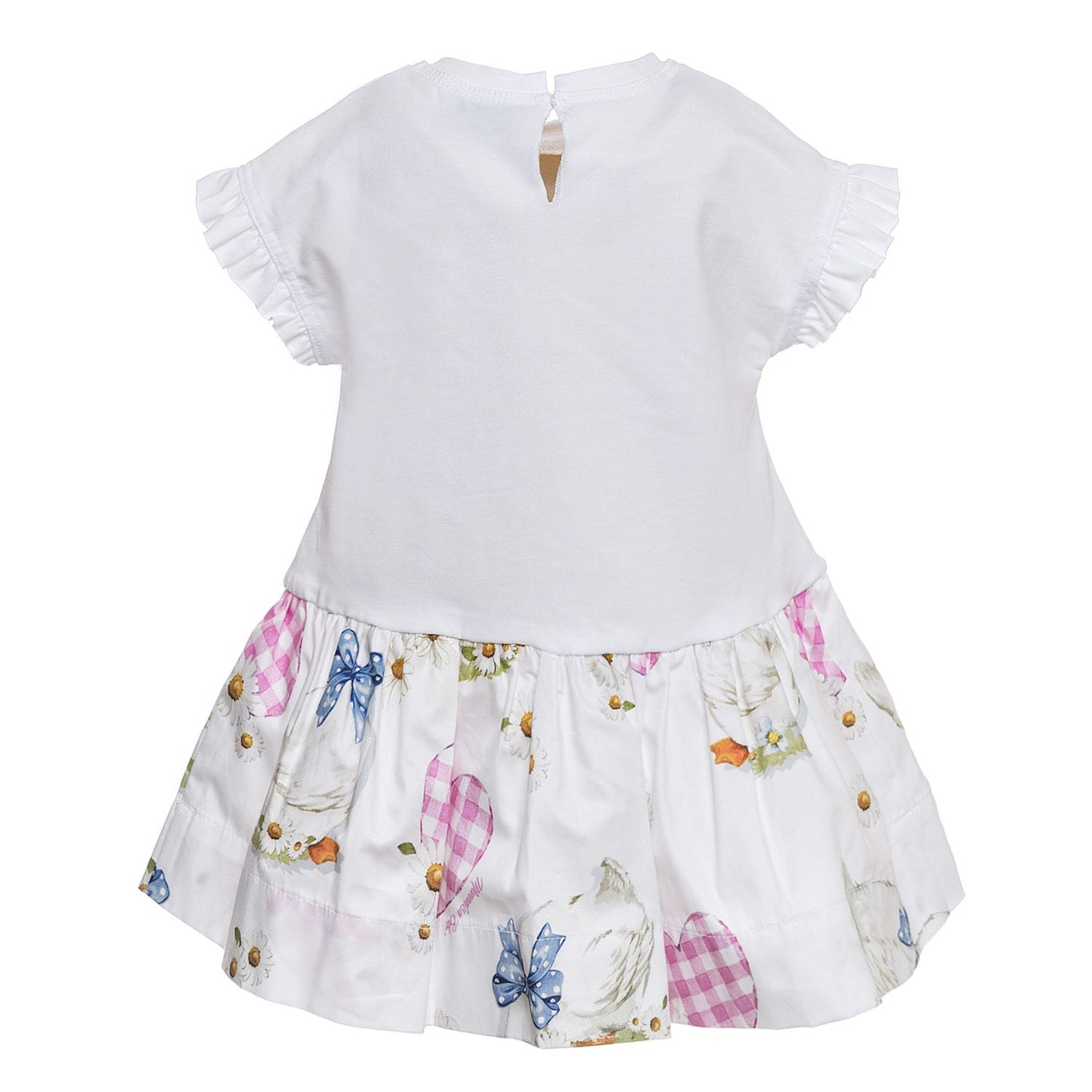 Dress with printed flounce