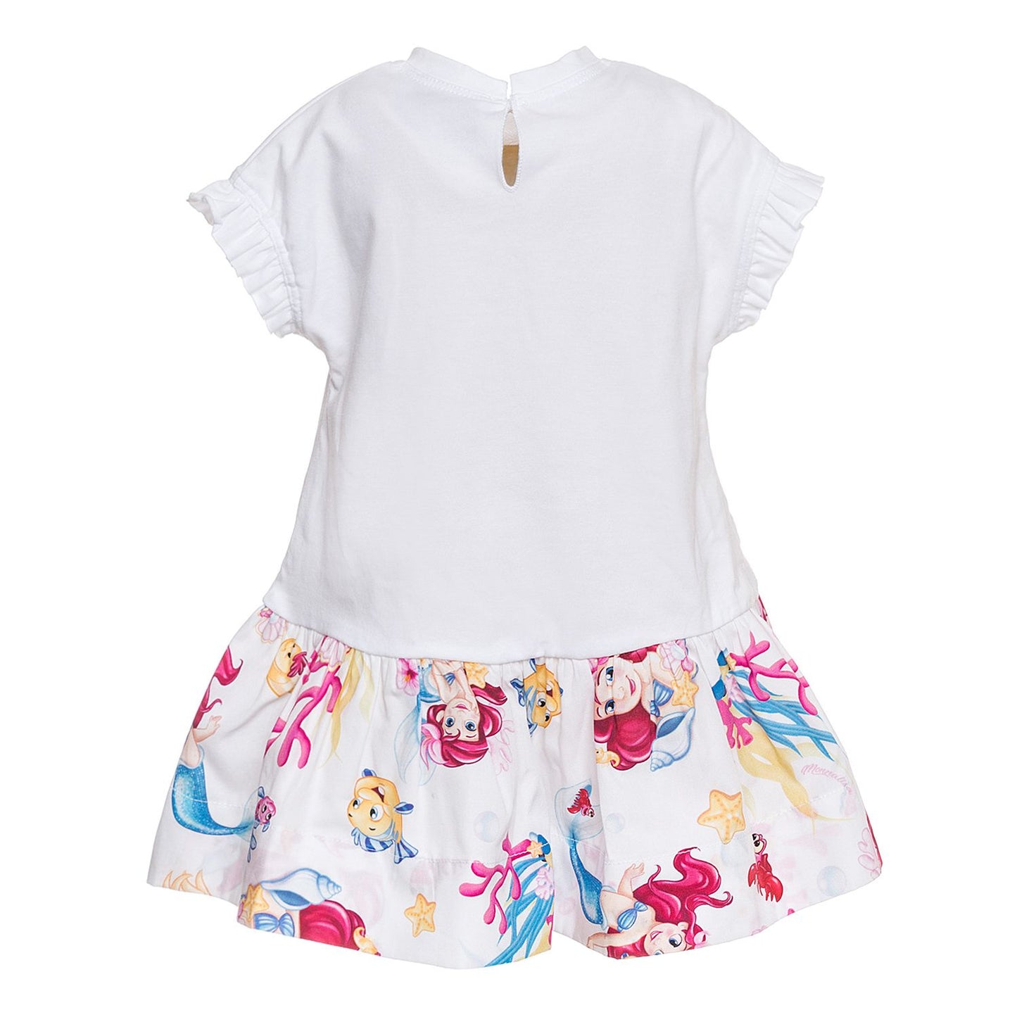 Low-waisted dress with sea print