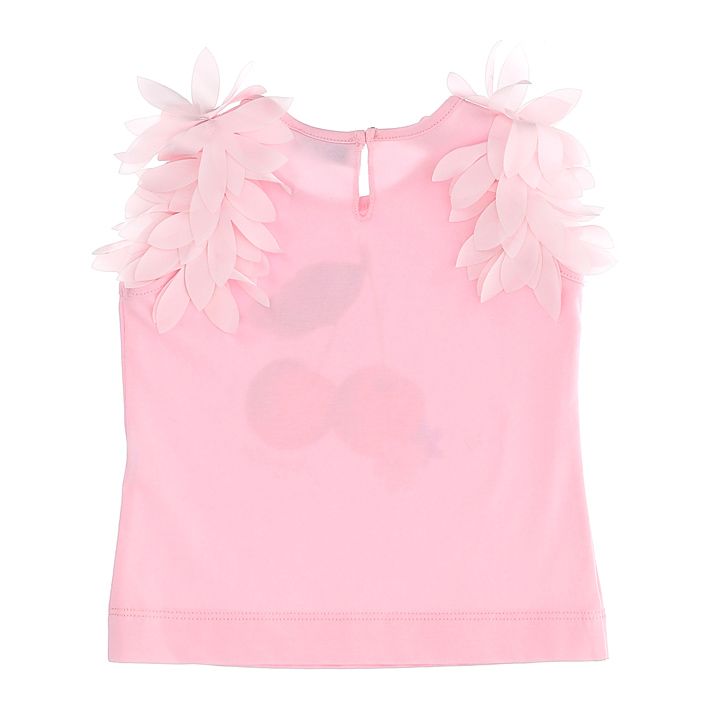 Cotton tank top with applied petals