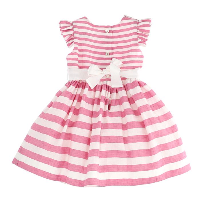 Sleeveless striped linen dress