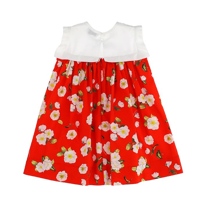 Floral dress with muslin plastron