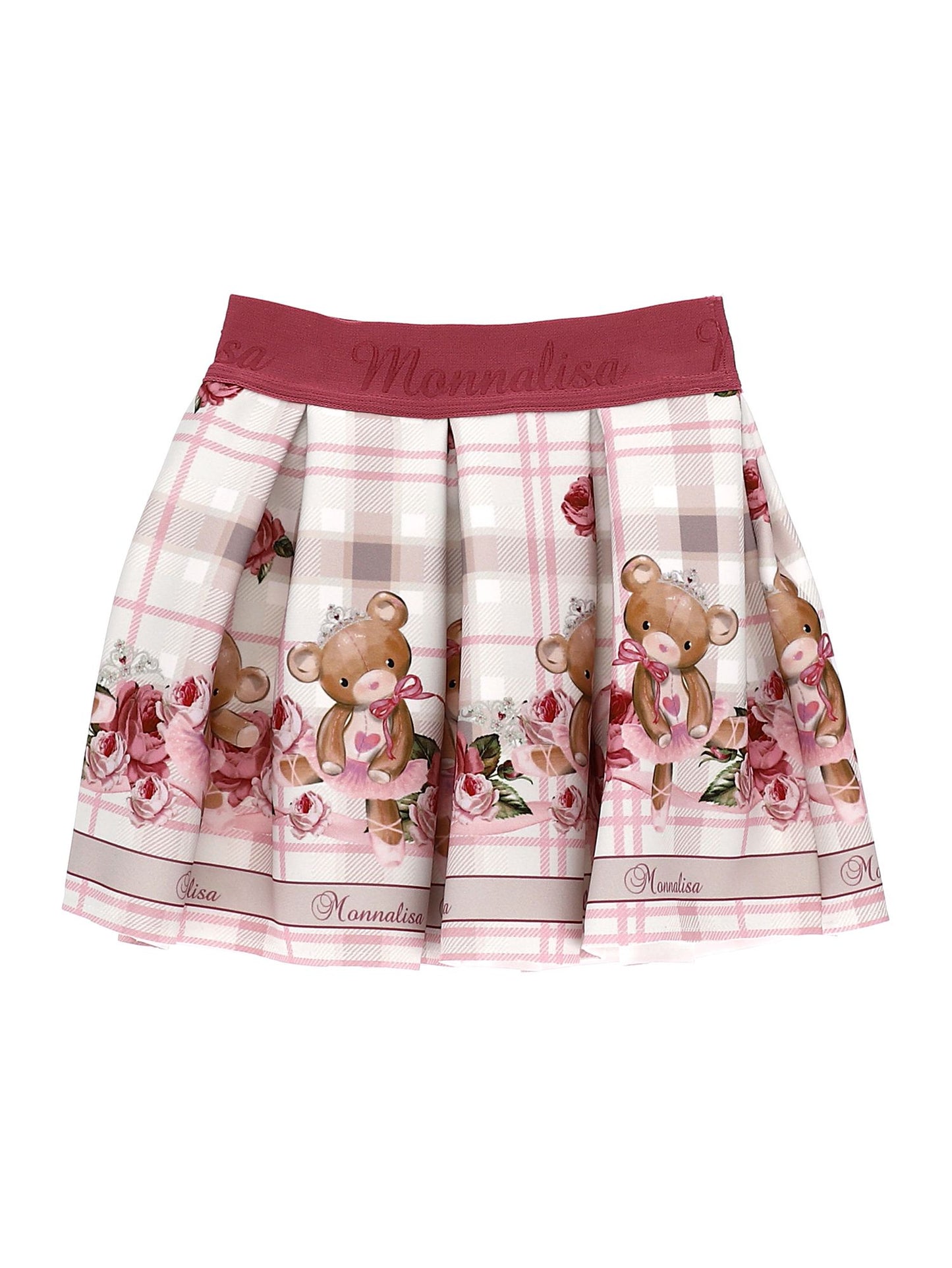 Neoprene skirt with teddy print