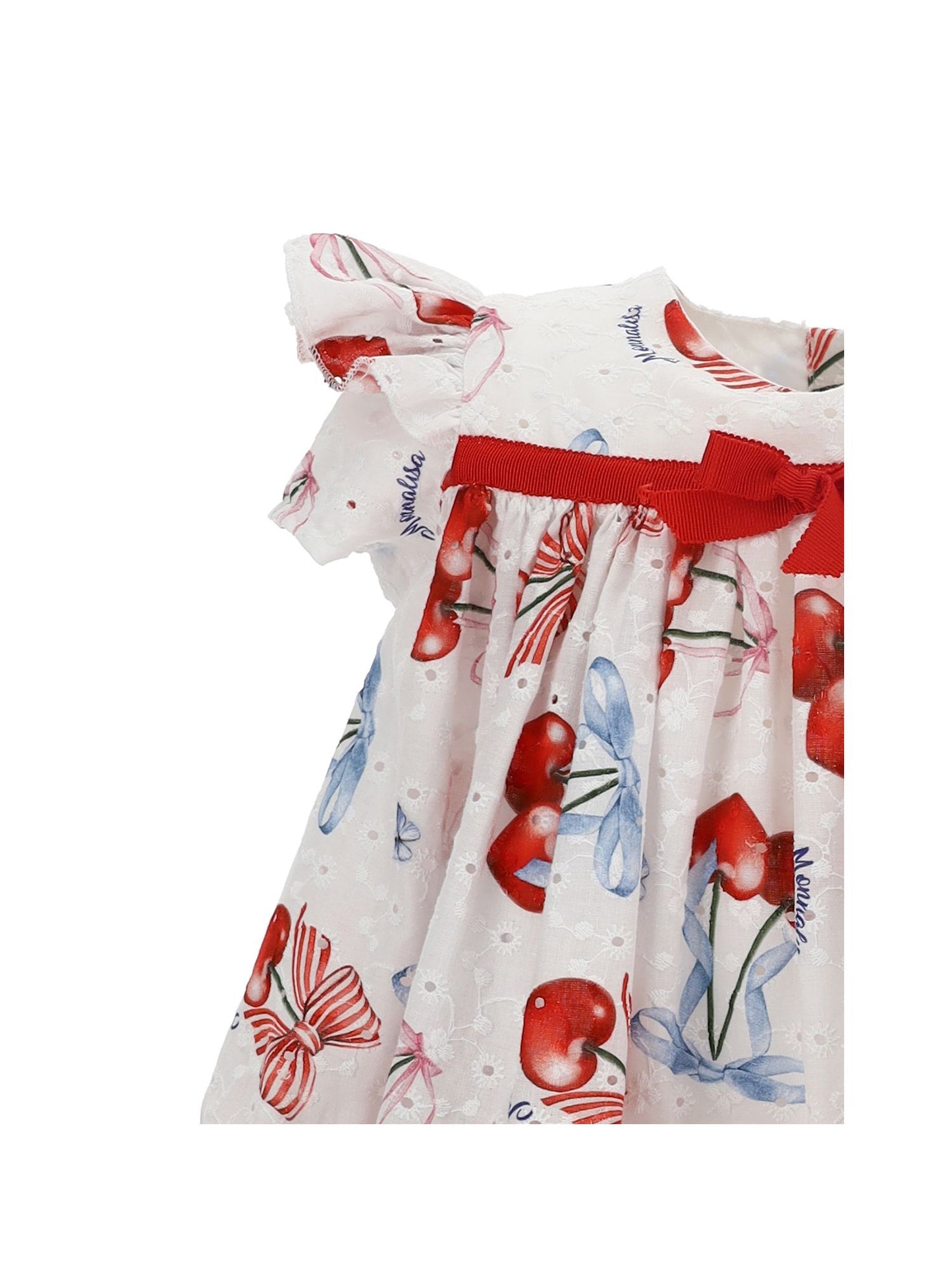 Cherry Sangallo dress with ruffles
