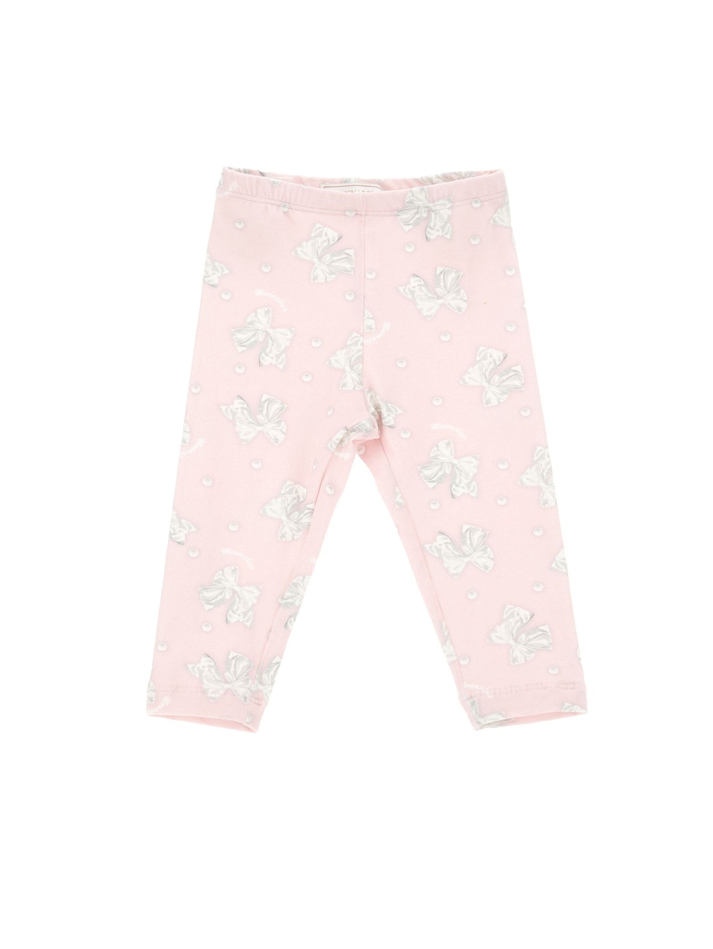 Jersey leggings with bows and pearls