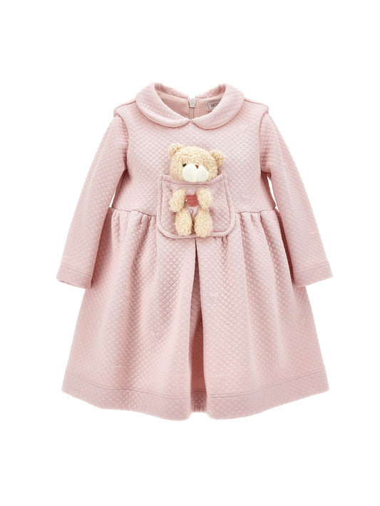 Jacquard dress with teddy bear