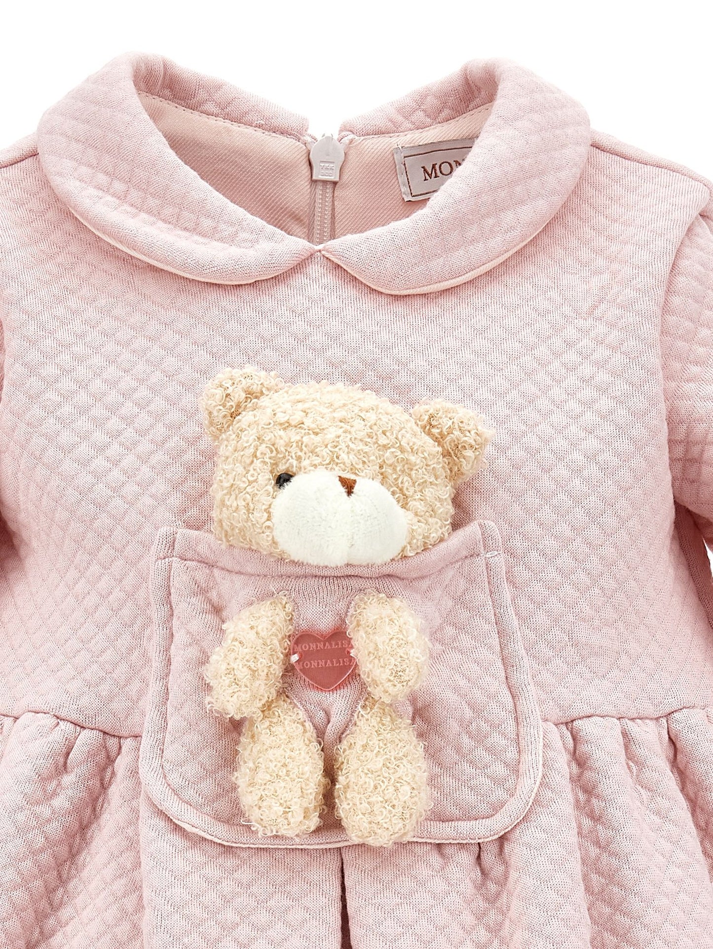 Jacquard dress with teddy bear