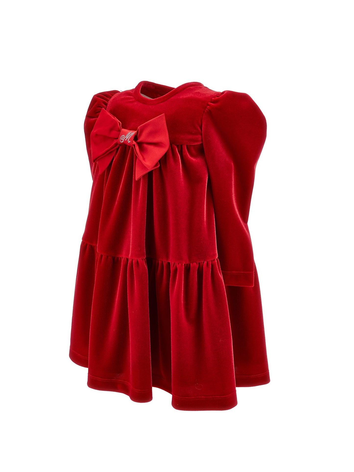 Chenille dress with maxi bow