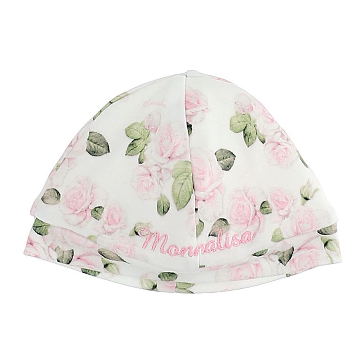 Rose print baby hat