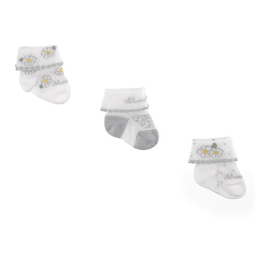 Set of baby socks with flowers