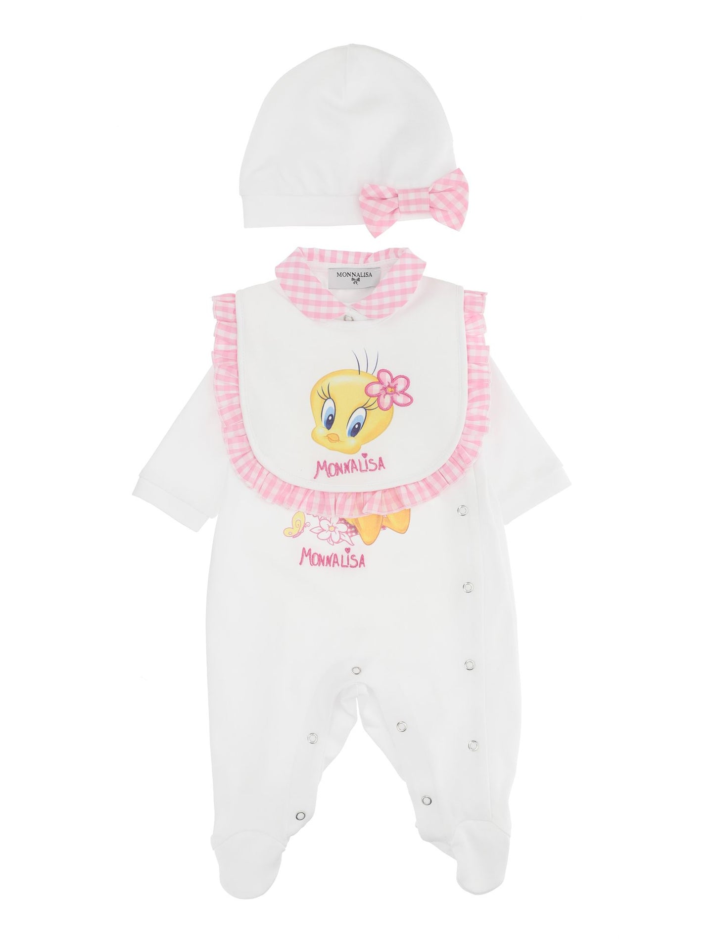 Layette set - onesie, bib, hat, Tweety
