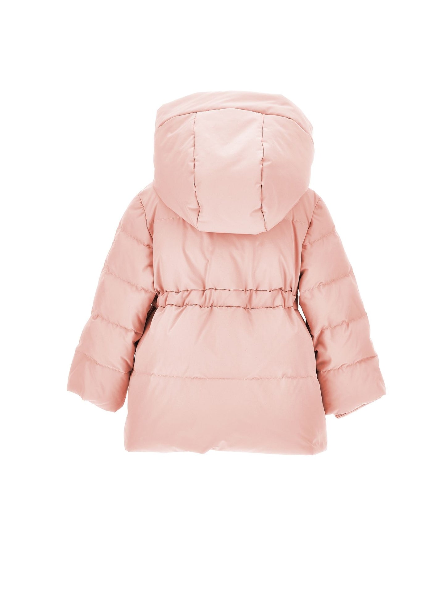 Long nylon jacket with real down