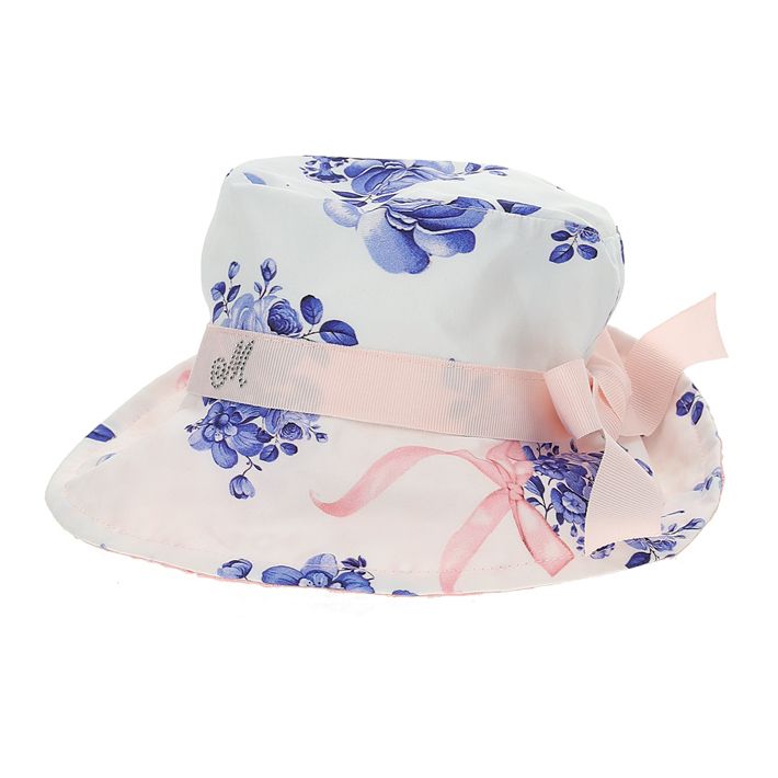 Baby hat with blue roses